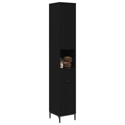 Badezimmerschrank Schwarz 31,5 x 33 x 190 cm