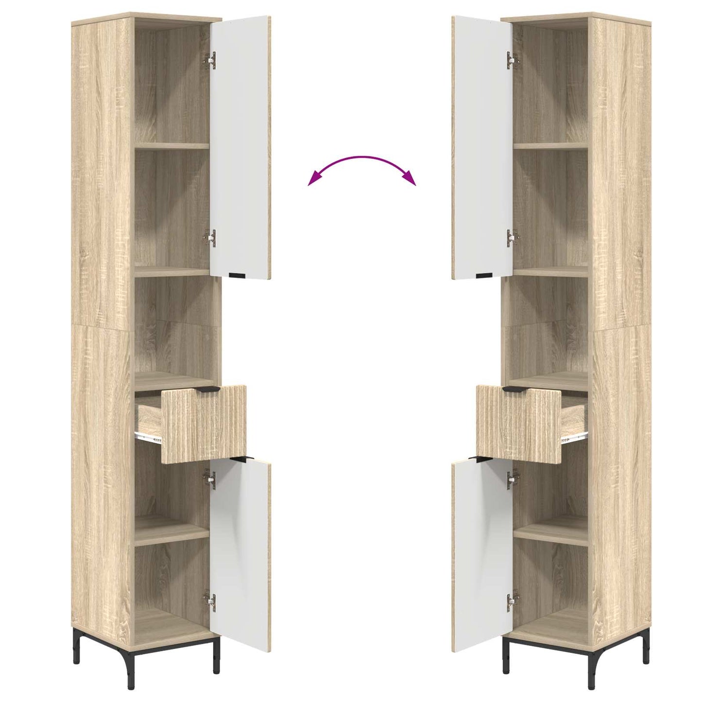 Badezimmerschrank Sonoma-Eiche 31,5 x 33 x 190 cm