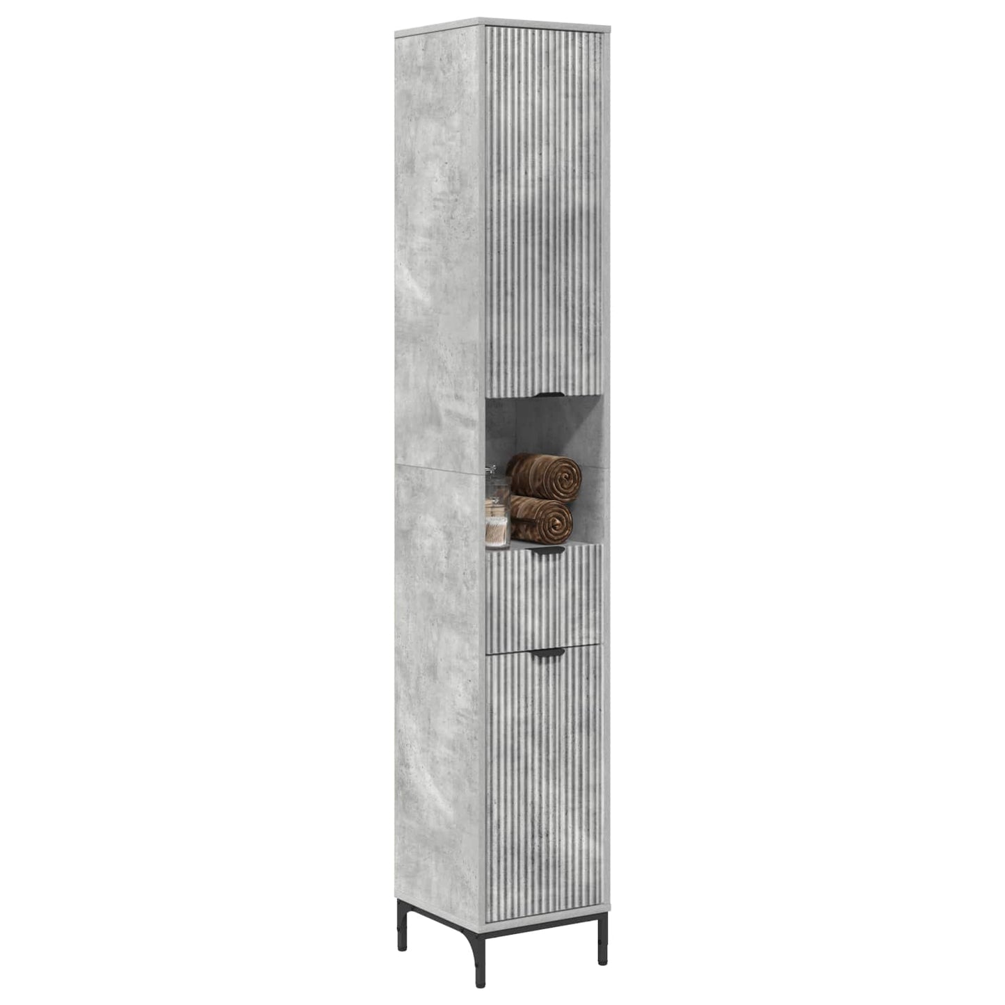 Badezimmerschrank Beton Grau 31,5 x 33 x 190 cm