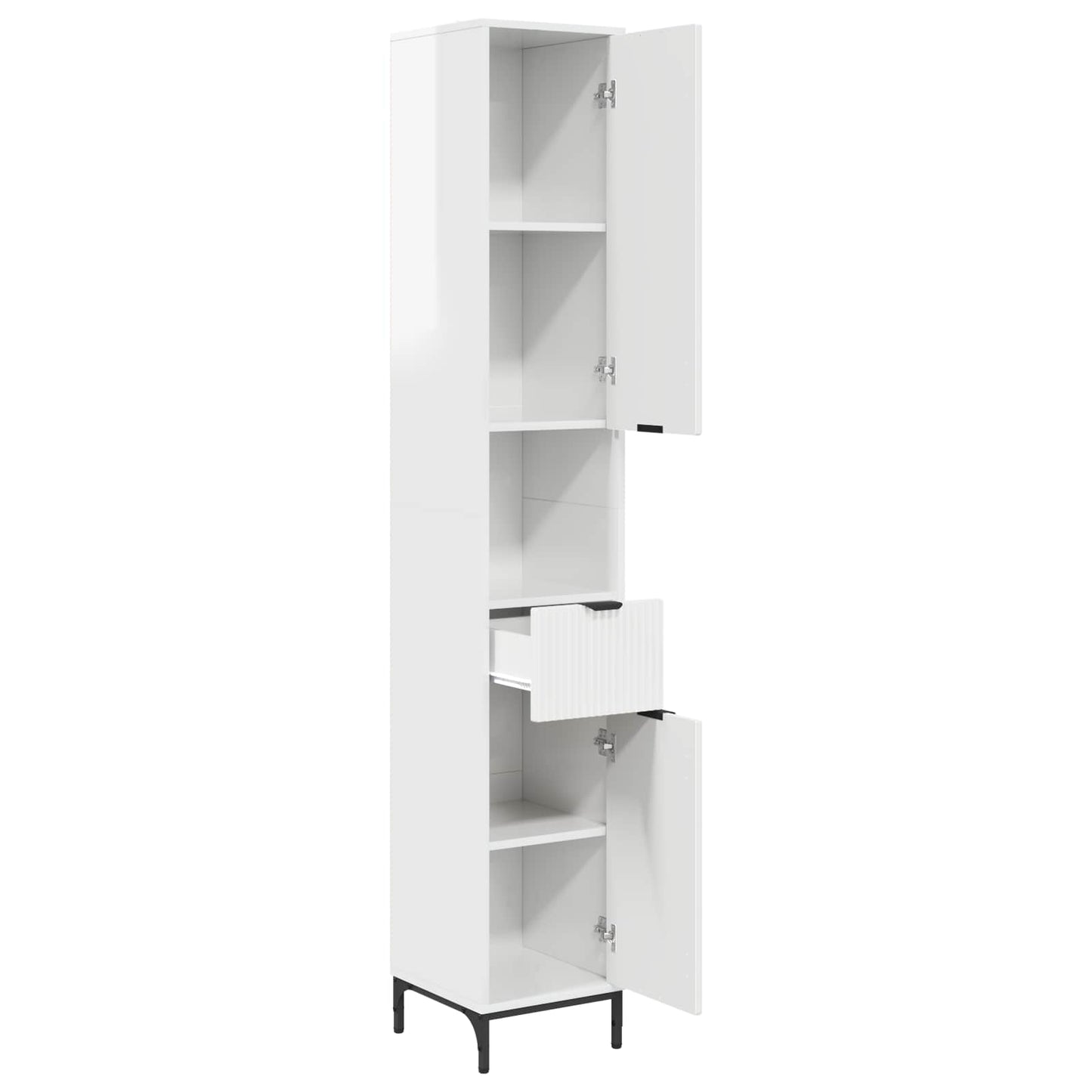 Badezimmerschrank Hochglanz Weiß 31,5 x 33 x 190 cm