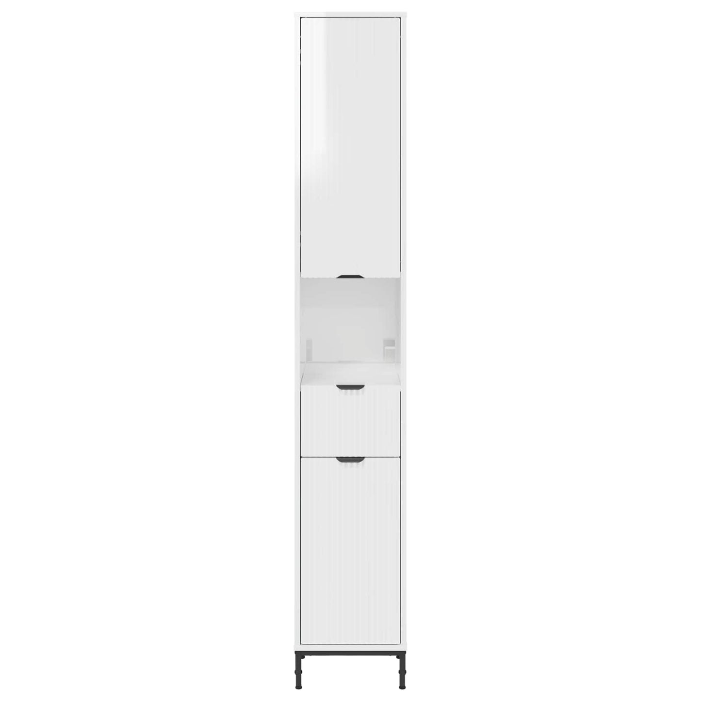 Badezimmerschrank Hochglanz Weiß 31,5 x 33 x 190 cm