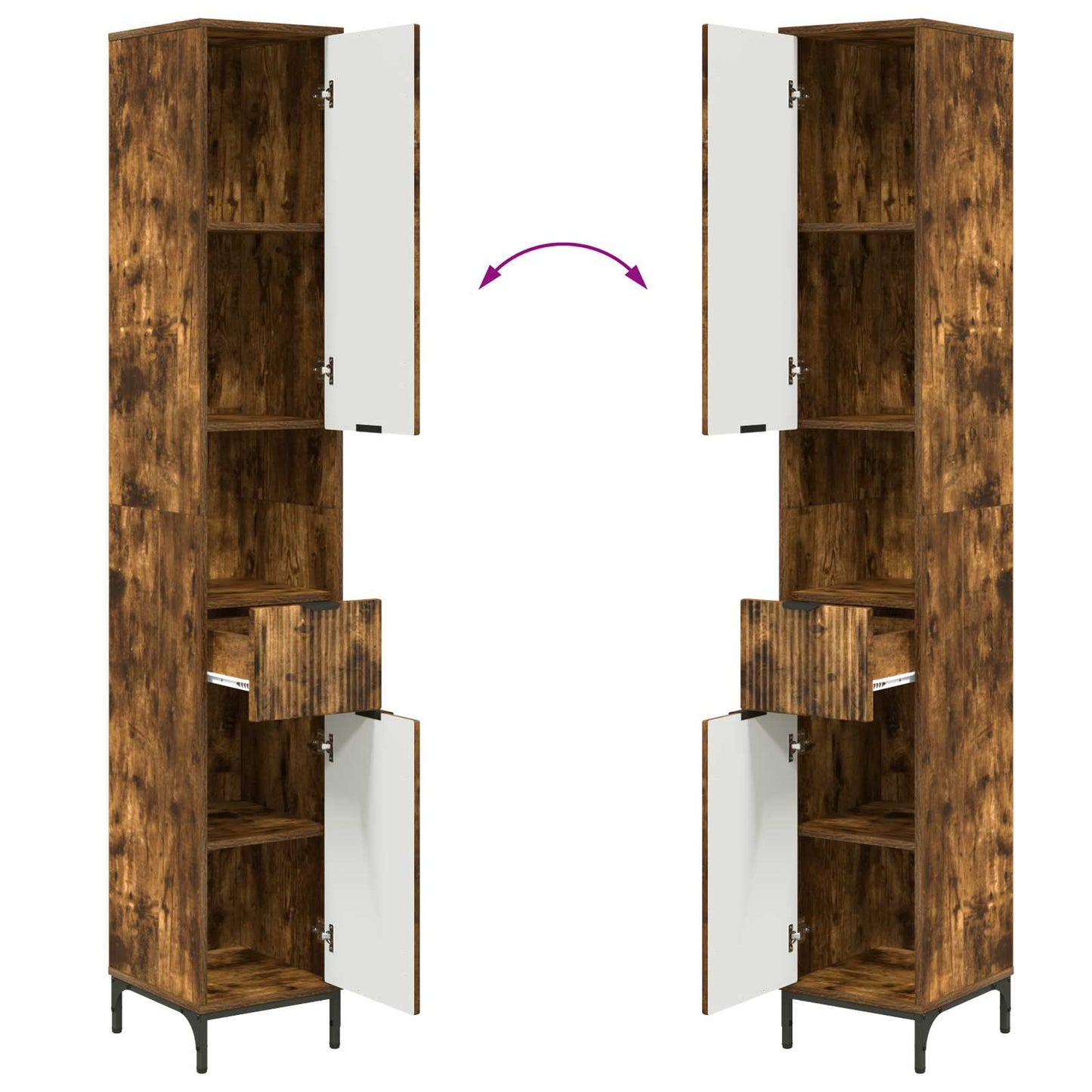 Badezimmerschrank Geräucherte Eiche 31,5 x 33 x 190 cm