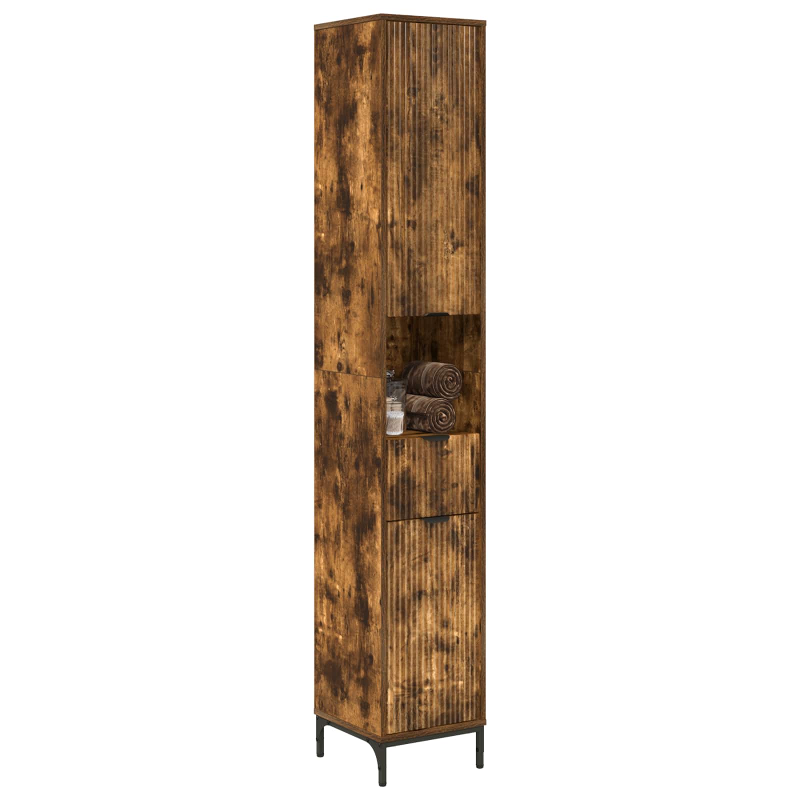 Badezimmerschrank Geräucherte Eiche 31,5 x 33 x 190 cm