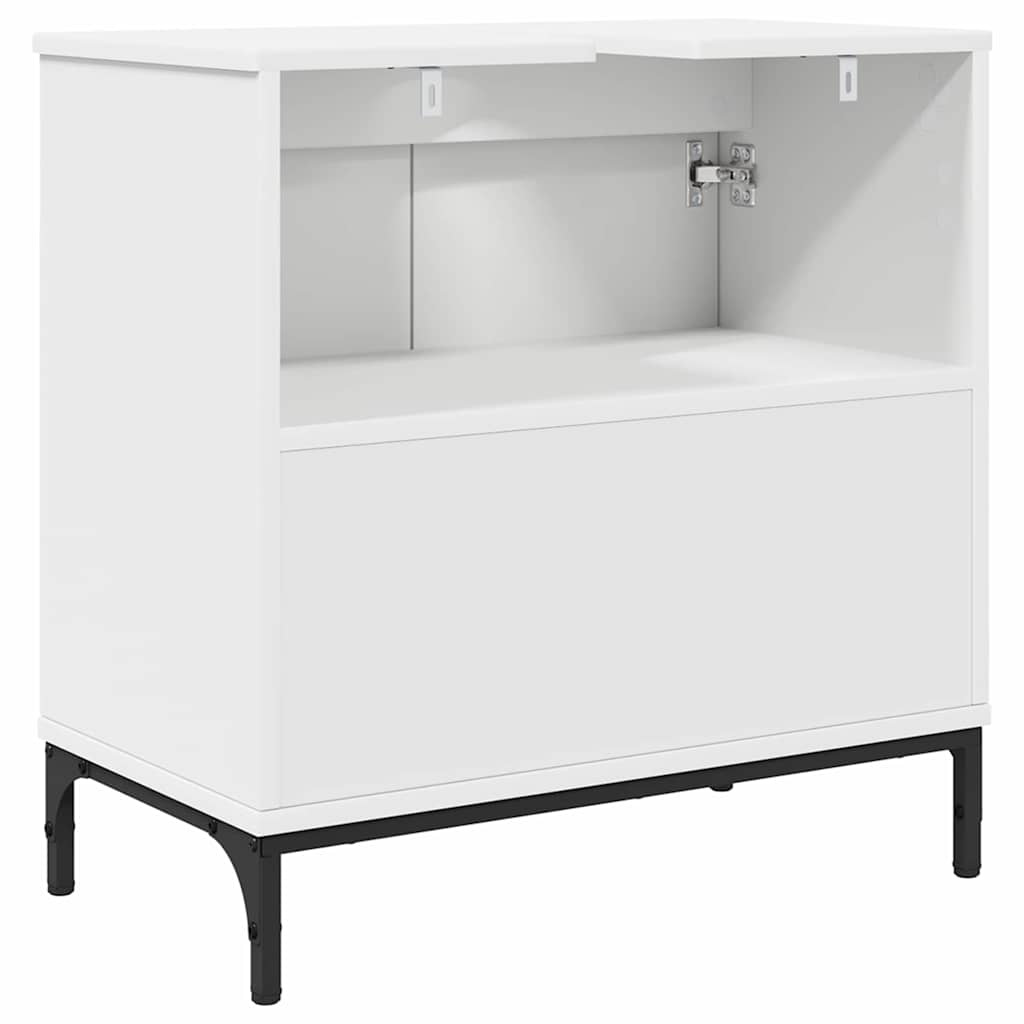 Waschbeckenschrank Weiß 60,5 x 33,5 x 61 cm Holzwerkstoff
