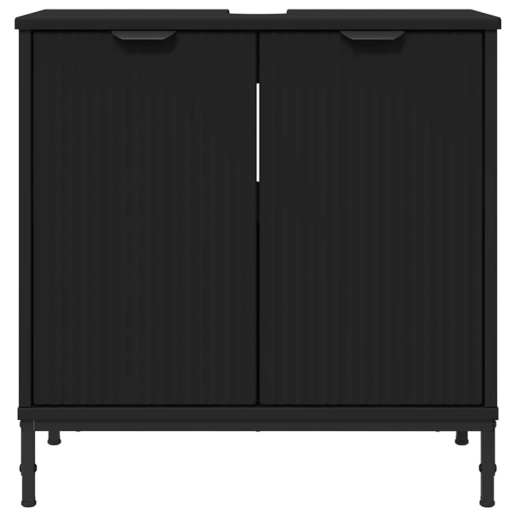 Waschbeckenschrank Schwarz 60,5 x 33,5 x 61 cm Holzwerkstoff