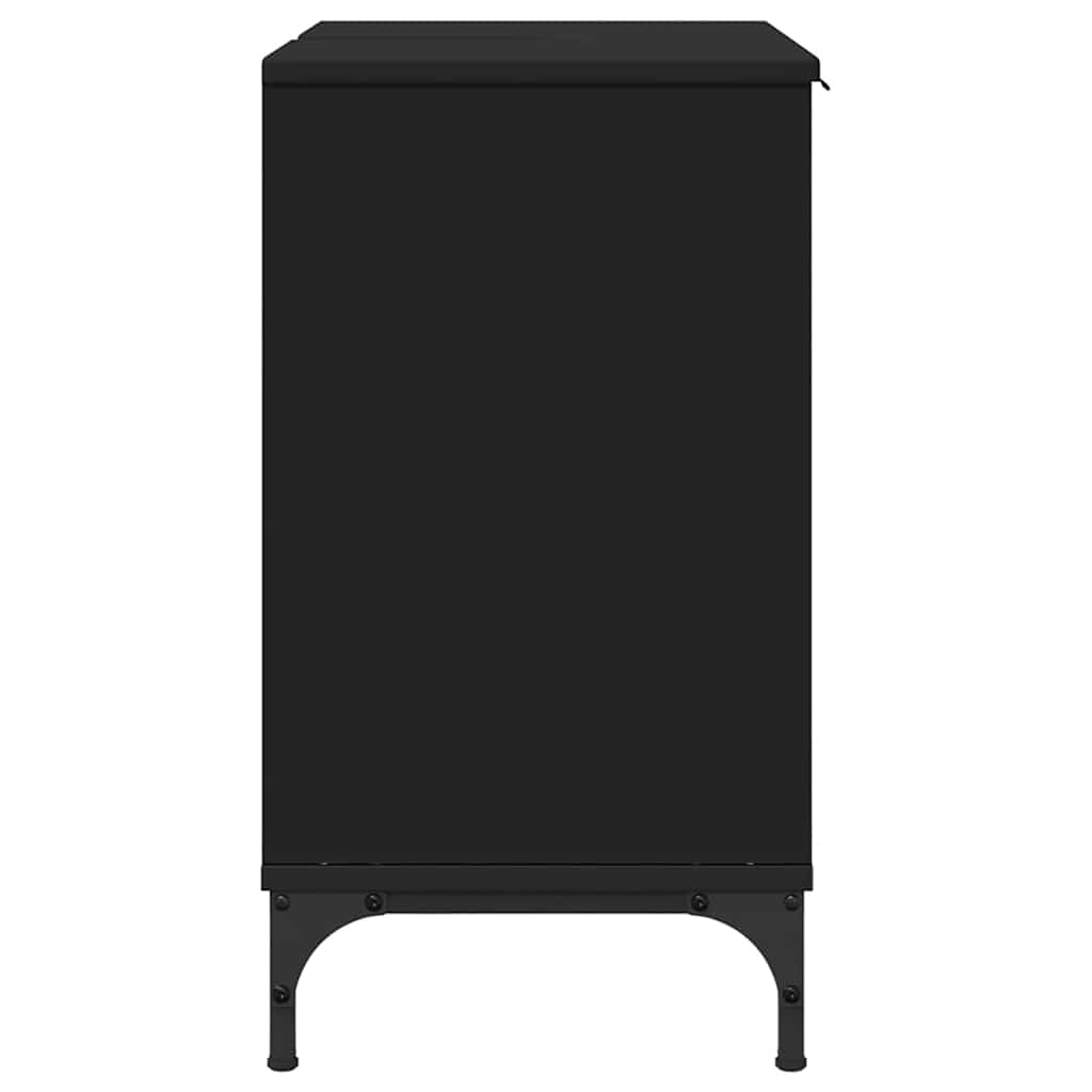 Waschbeckenschrank Schwarz 60,5 x 33,5 x 61 cm Holzwerkstoff