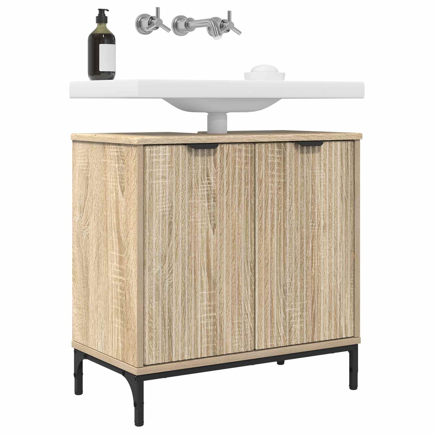Waschbeckenschrank Sonoma-Eiche 60,5 x 33,5 x 61 cm
