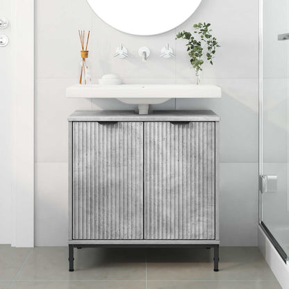 Waschbeckenschrank Beton Grau 60,5 x 33,5 x 61 cm Holzwerkstoff