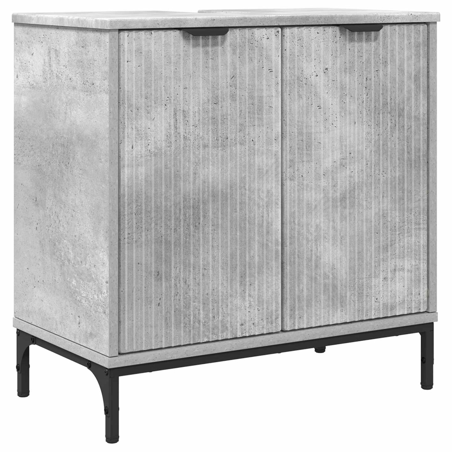 Waschbeckenschrank Beton Grau 60,5 x 33,5 x 61 cm Holzwerkstoff