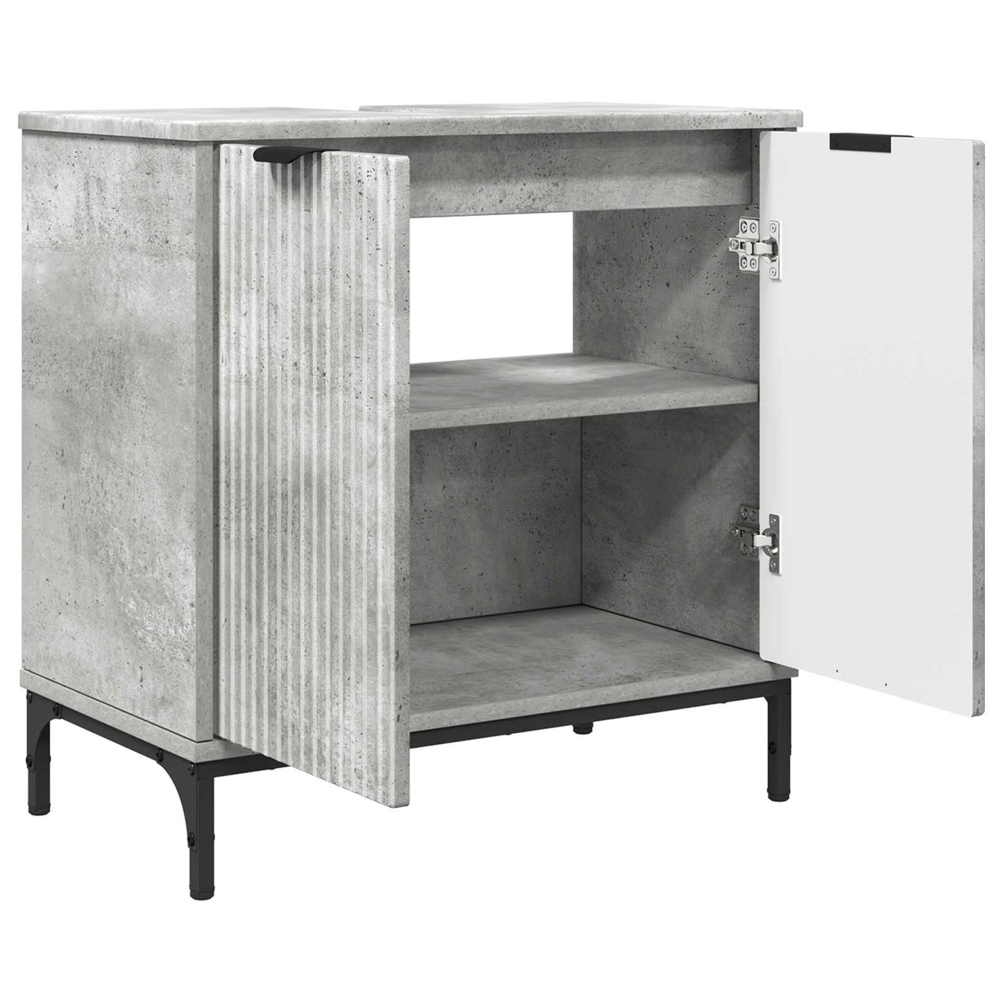 Waschbeckenschrank Beton Grau 60,5 x 33,5 x 61 cm Holzwerkstoff