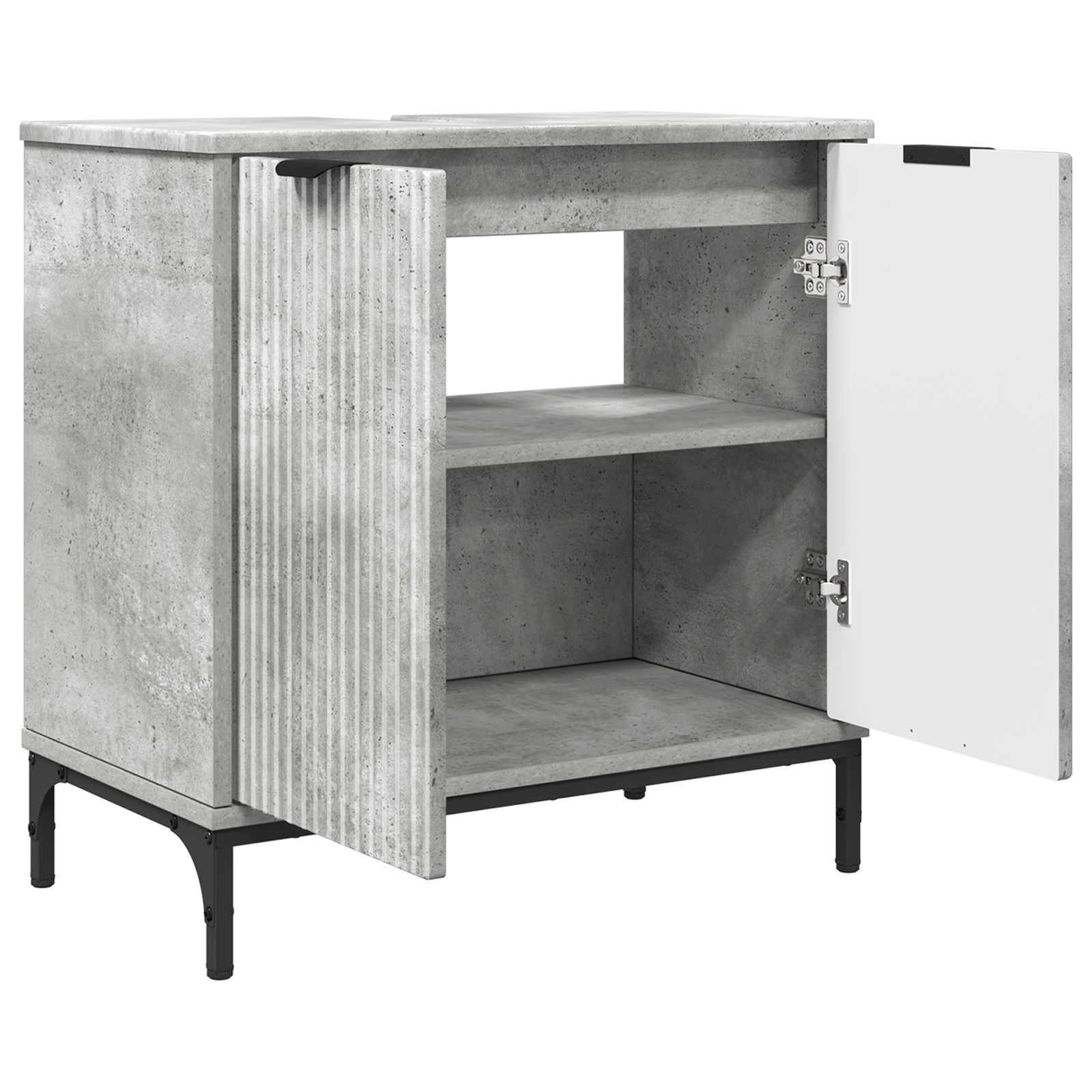 Waschbeckenschrank Beton Grau 60,5 x 33,5 x 61 cm Holzwerkstoff