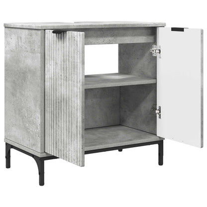 Waschbeckenschrank Beton Grau 60,5 x 33,5 x 61 cm Holzwerkstoff