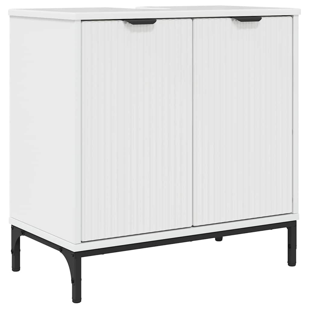 Waschbeckenschrank Hochglanz Weiß 60,5 x 33,5 x 61 cm