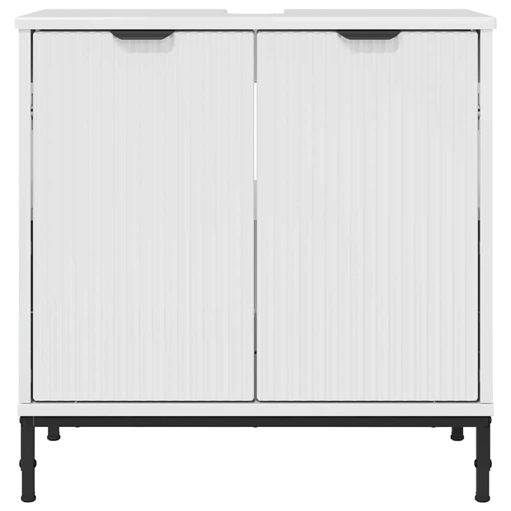Waschbeckenschrank Hochglanz Weiß 60,5 x 33,5 x 61 cm