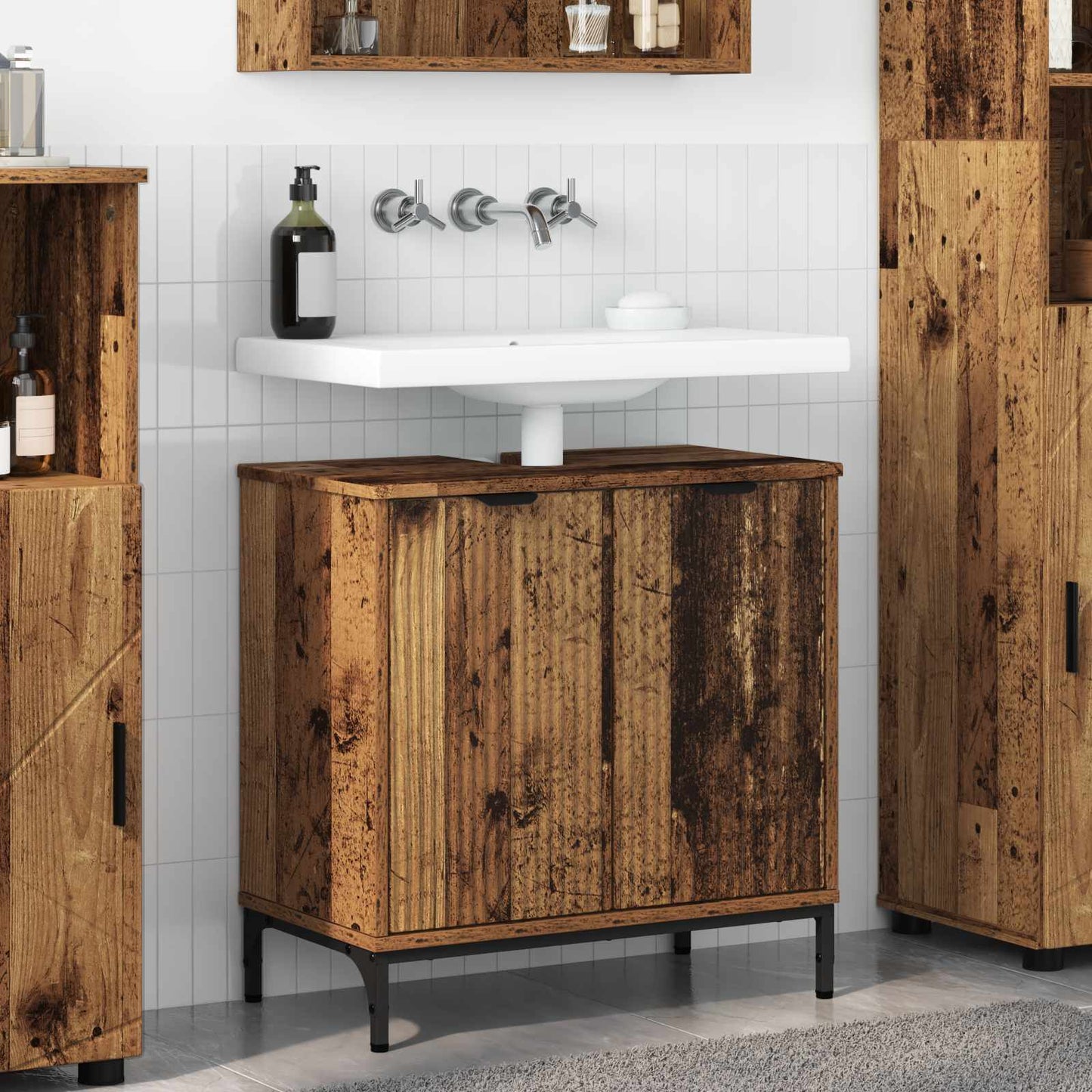 Waschbeckenschrank Altholz 60,5 x 33,5 x 61 cm Holzwerkstoff