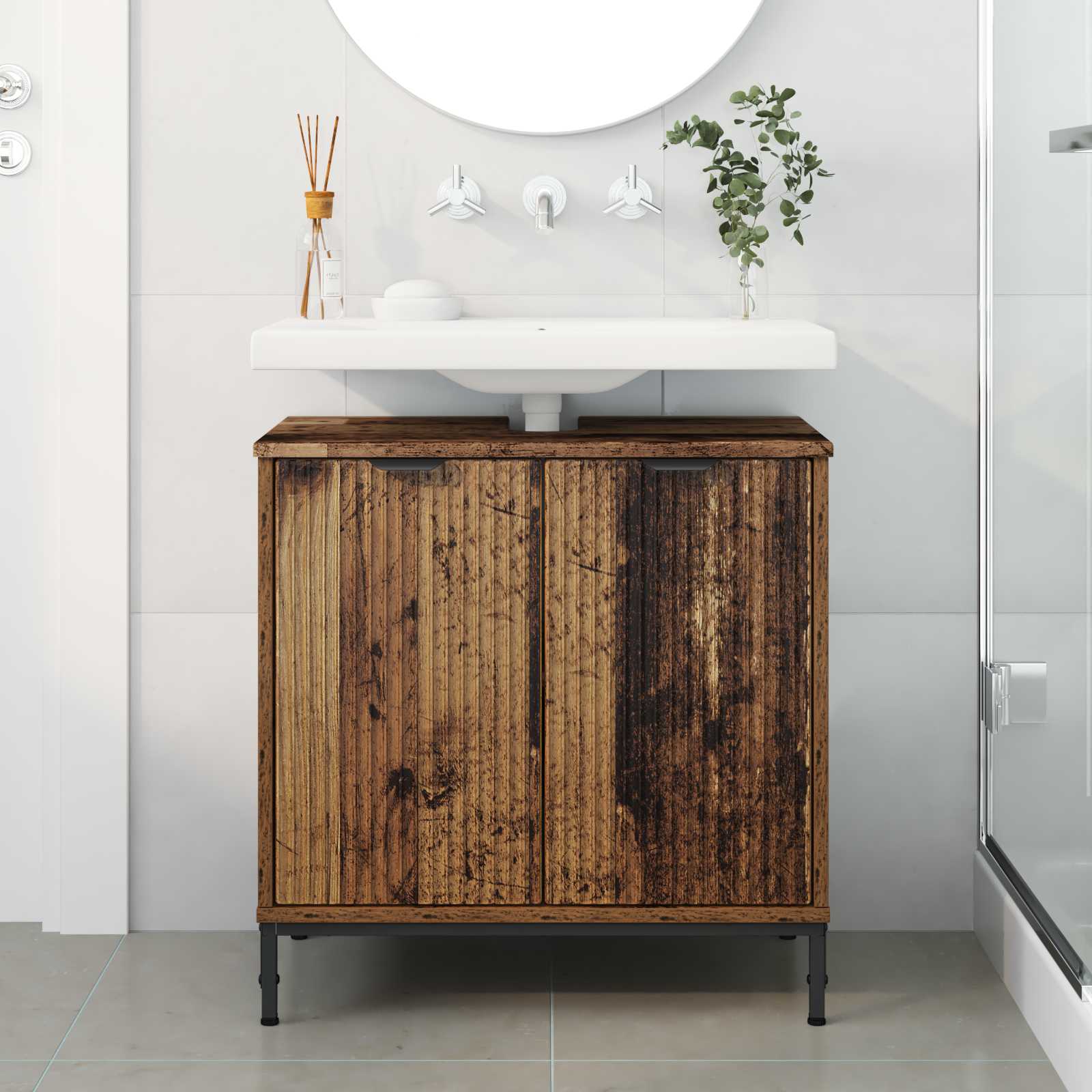 Waschbeckenschrank Altholz 60,5 x 33,5 x 61 cm Holzwerkstoff