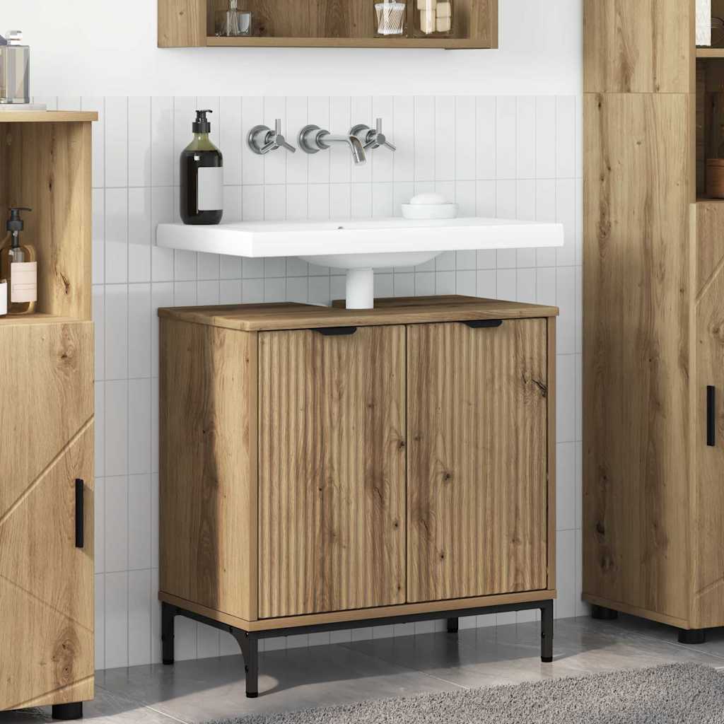 Waschbeckenschrank Artisan-Eiche 60,5 x 33,5 x 61 cm
