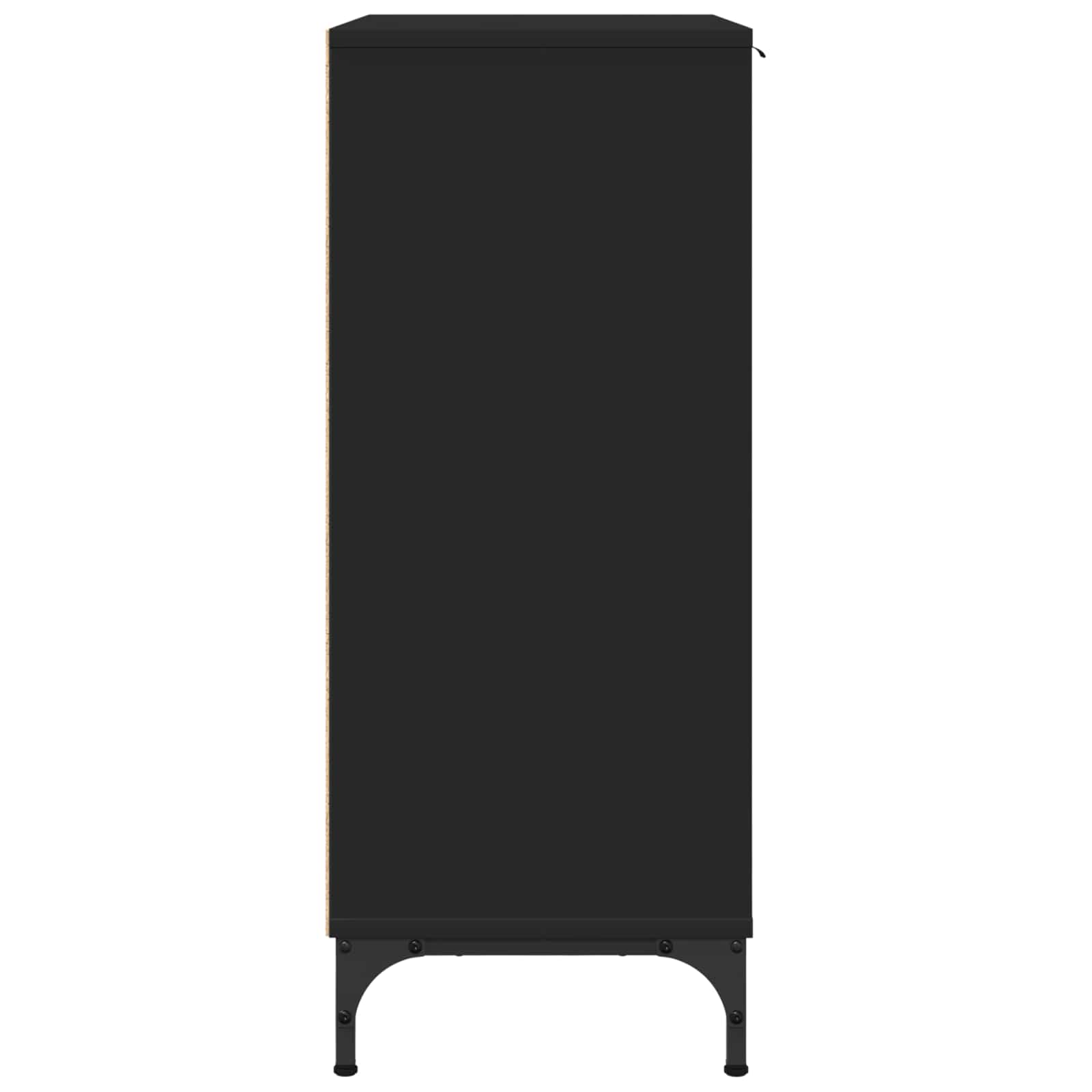 Sideboard Schwarz 69,5 x 33 x 82 cm Holzwerkstoff