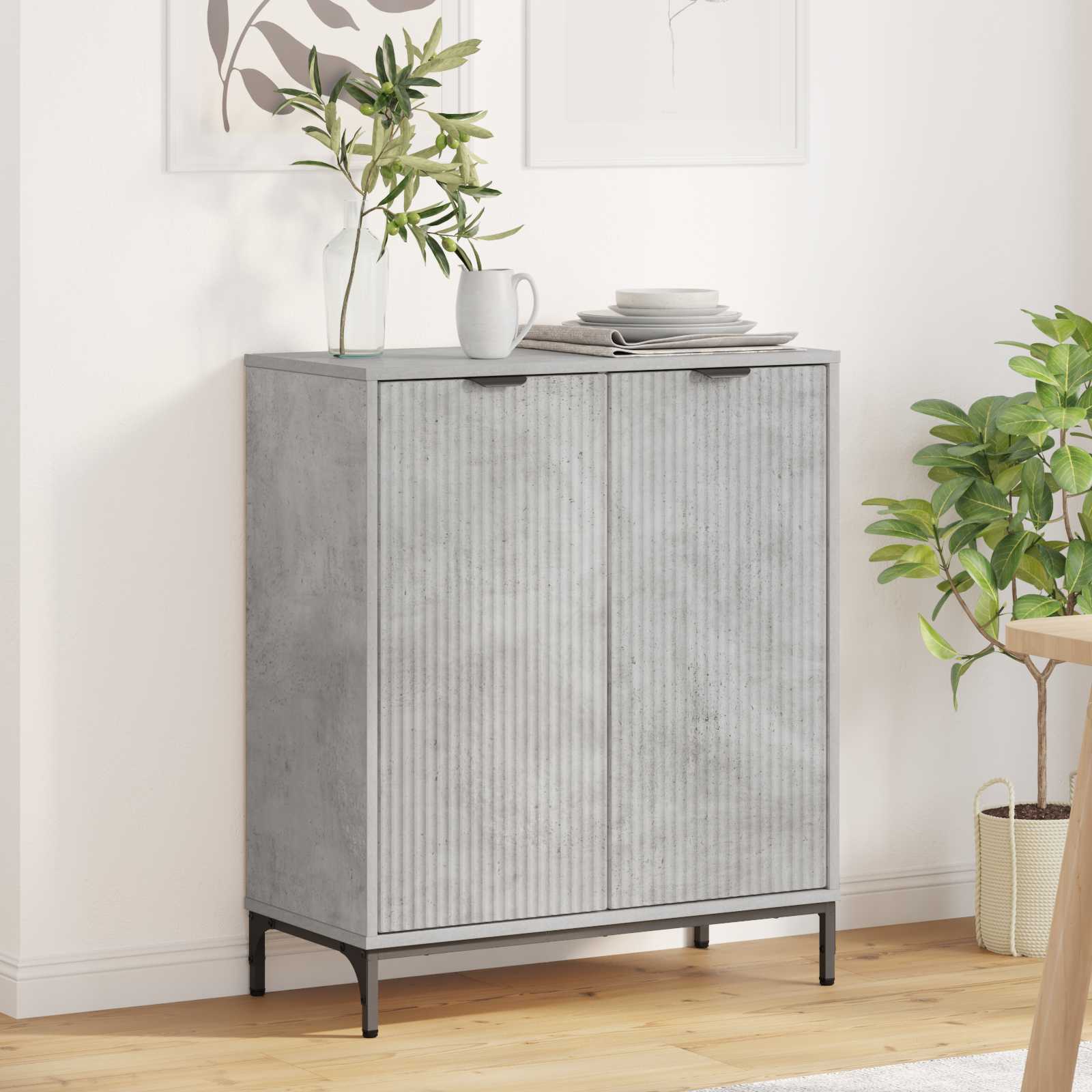 Sideboard Betongrau 69,5 x 33 x 82 cm Holzwerkstoff