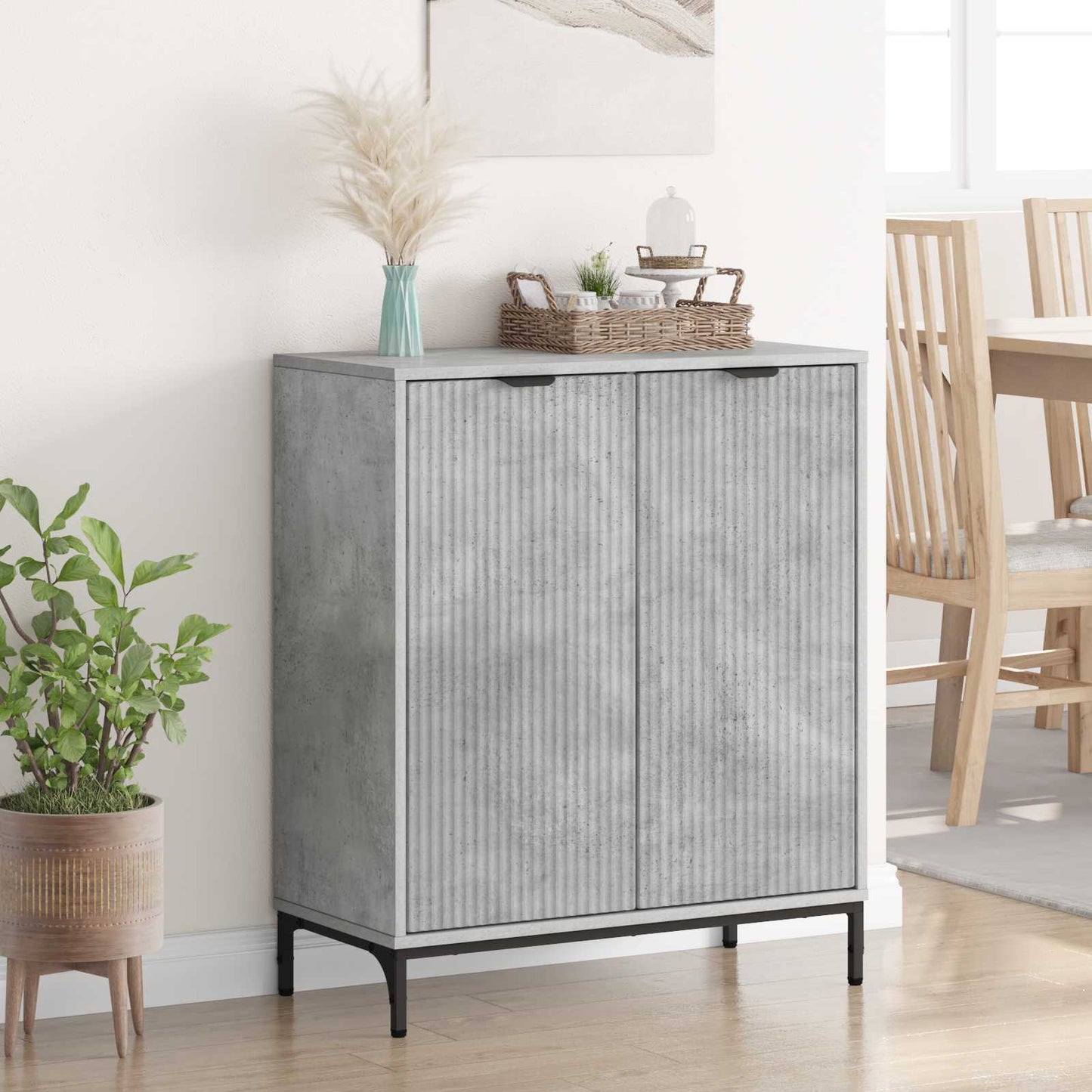 Sideboard Betongrau 69,5 x 33 x 82 cm Holzwerkstoff