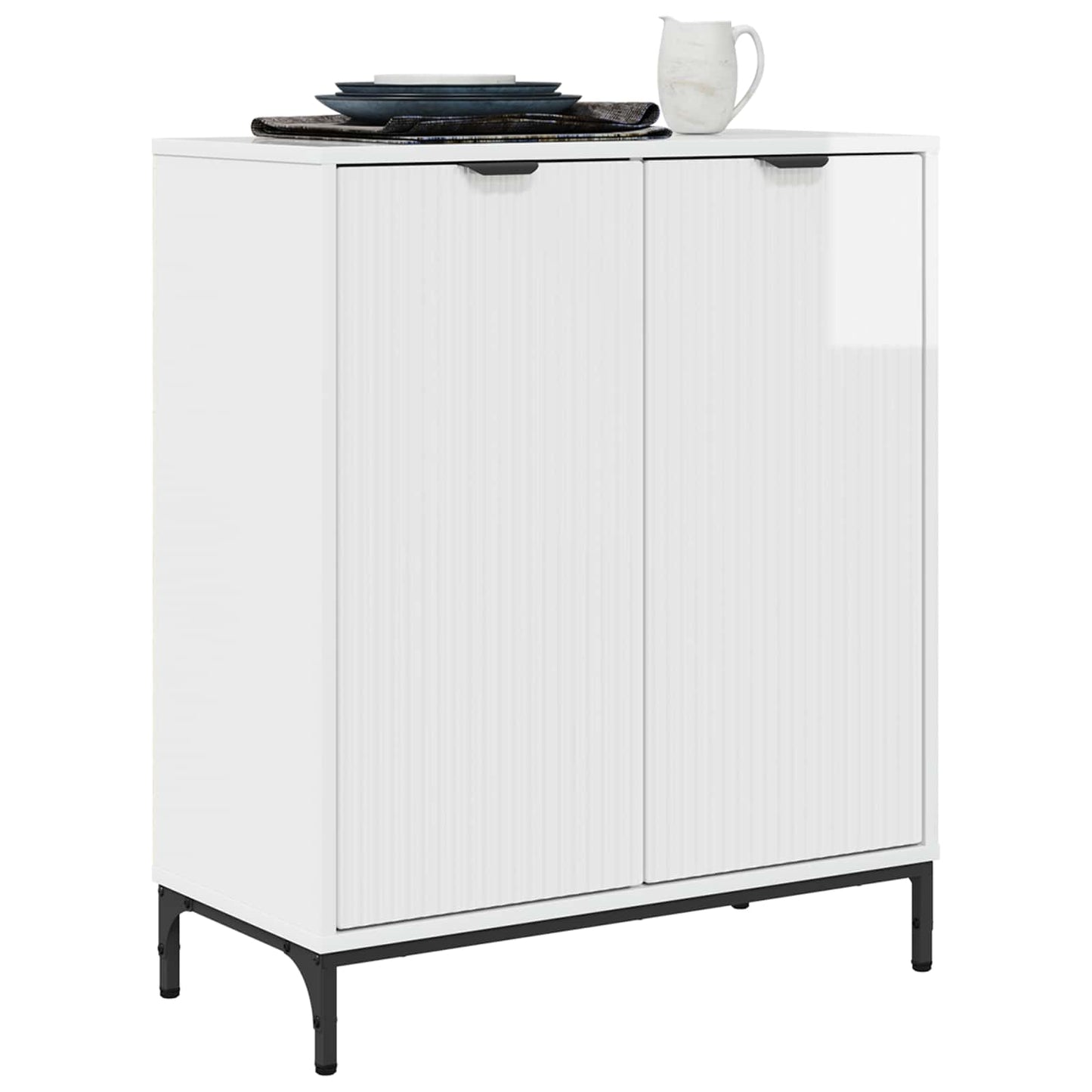 Sideboard Hochglanz Weiß 69,5 x 33 x 82 cm Holzwerkstoff