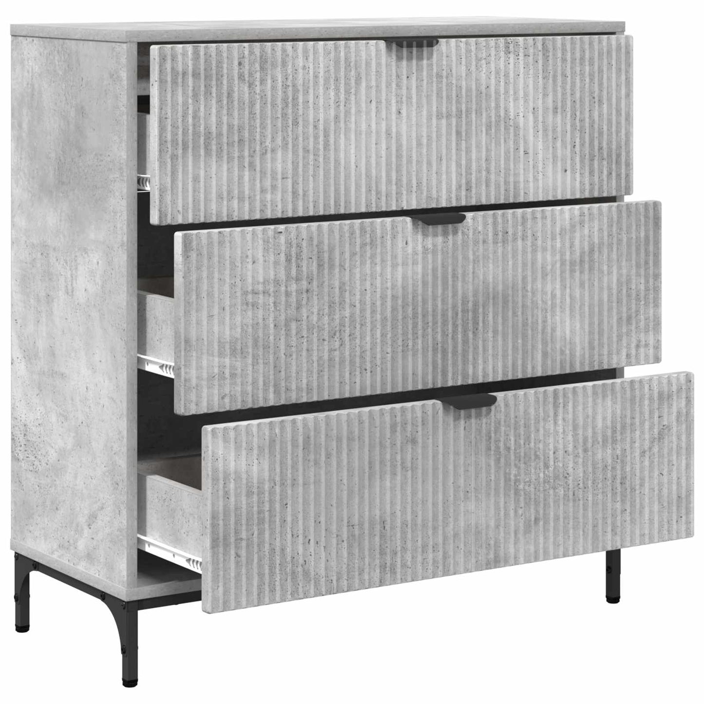 Sideboard Betongrau 79,5 x 33 x 82 cm Holzwerkstoff