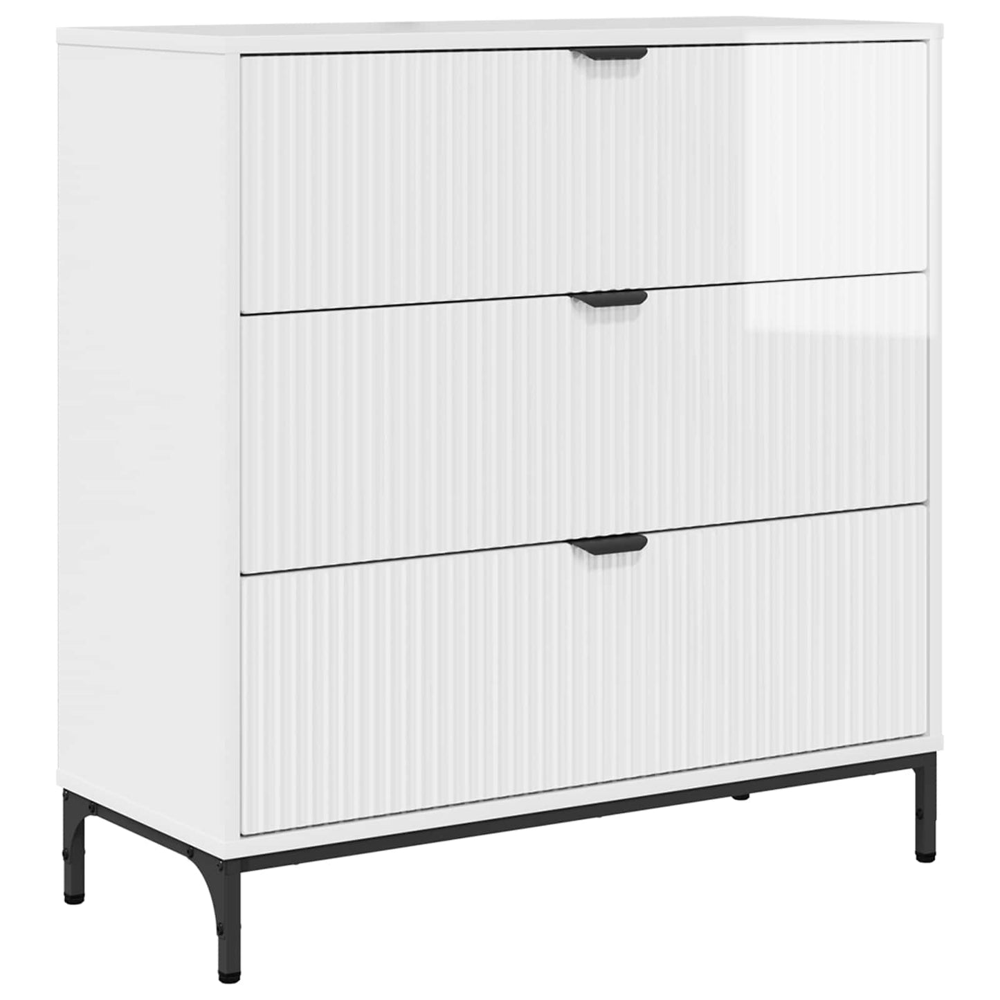 Sideboard Hochglanz Weiß 79,5 x 33 x 82 cm Holzwerkstoff