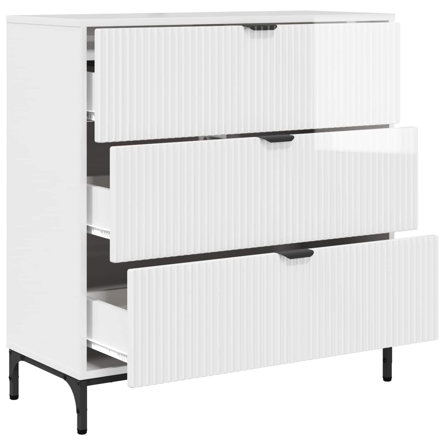 Sideboard Hochglanz Weiß 79,5 x 33 x 82 cm Holzwerkstoff