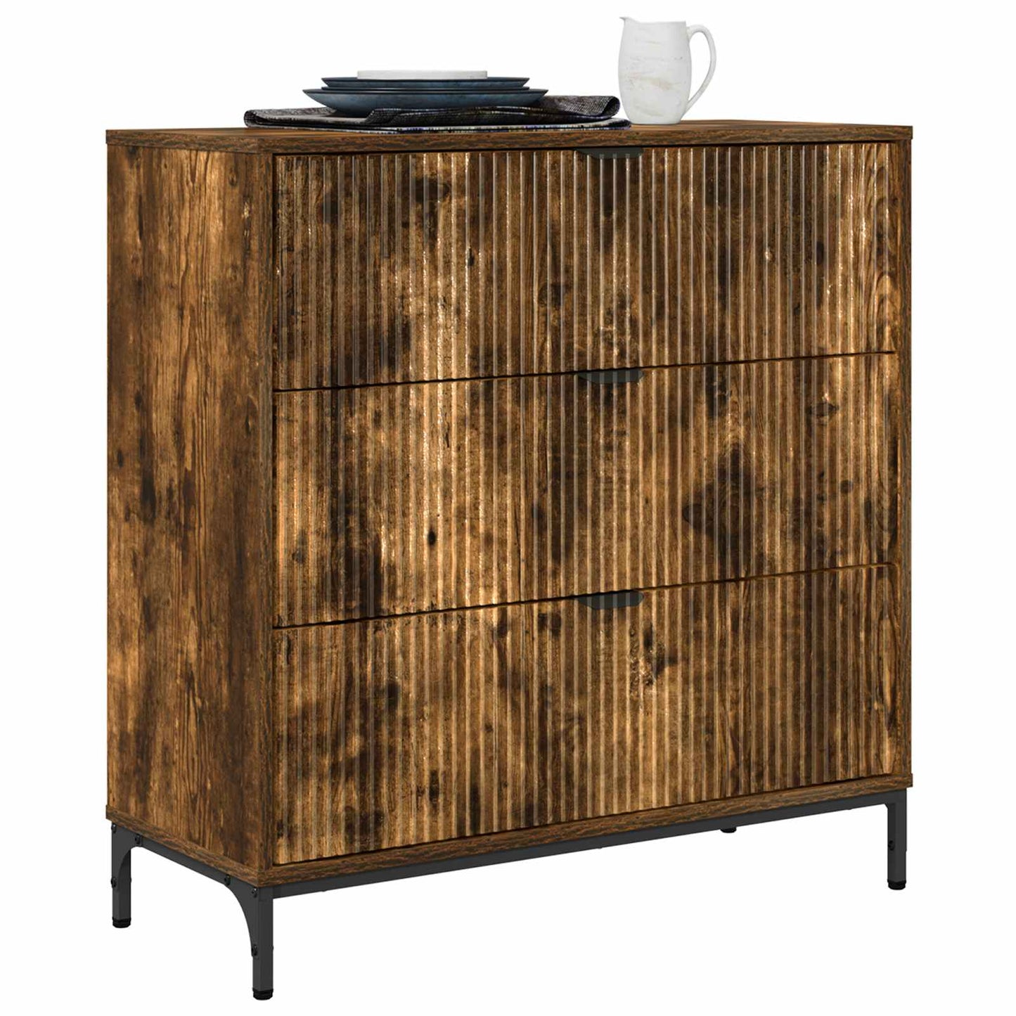 Sideboard Räuchereiche 79,5 x 33 x 82 cm Holzwerkstoff