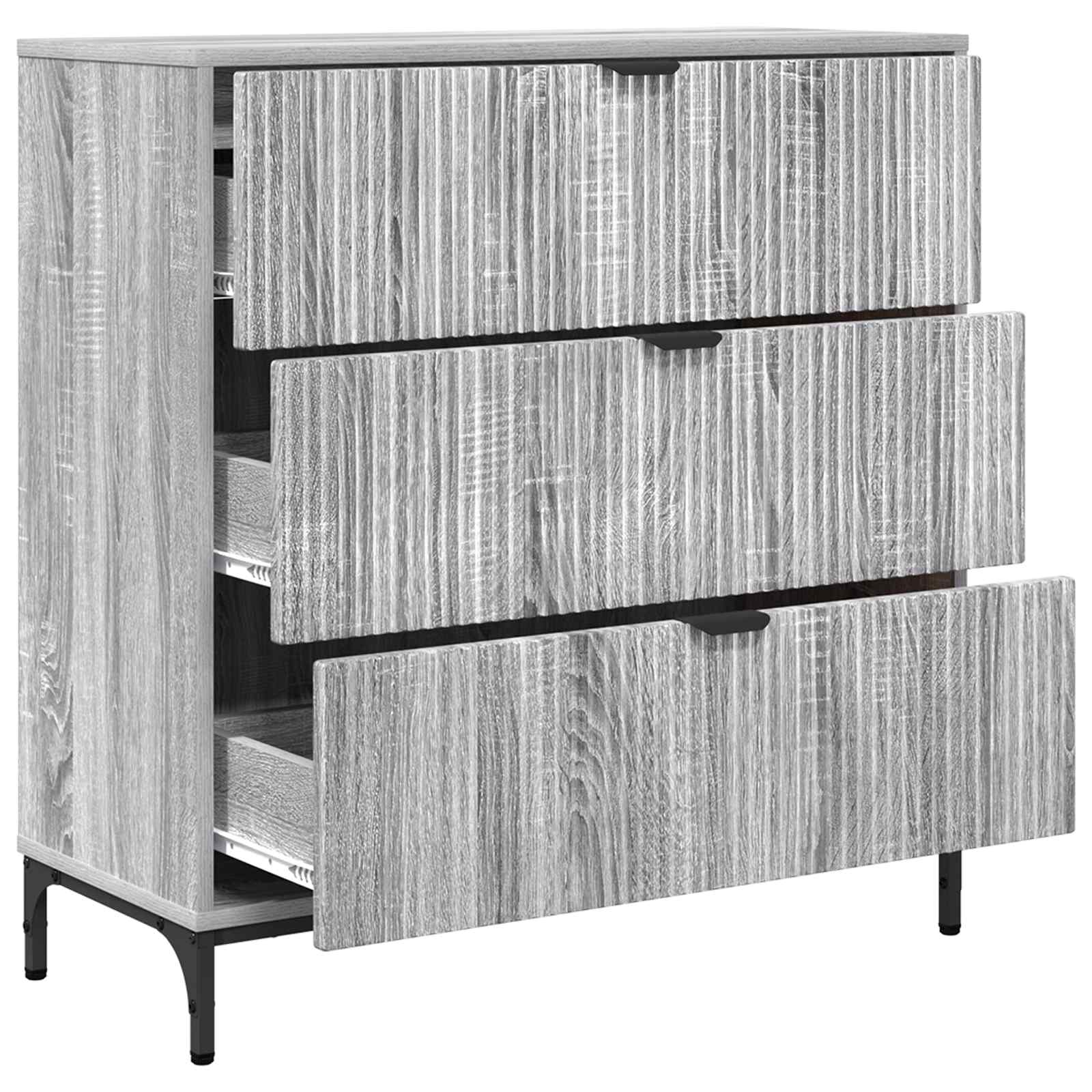 Sideboard Sonoma-Grau 79,5 x 33 x 82 cm Holzwerkstoff