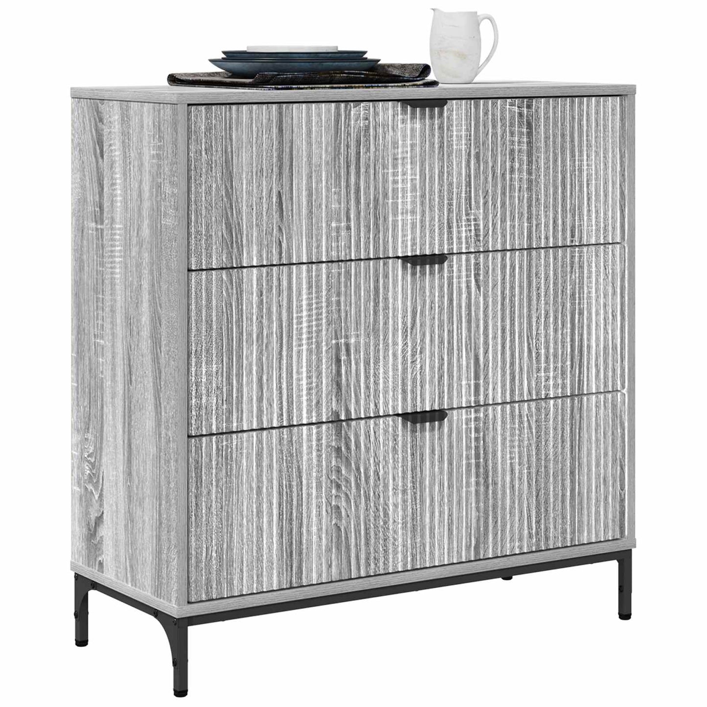 Sideboard Sonoma-Grau 79,5 x 33 x 82 cm Holzwerkstoff