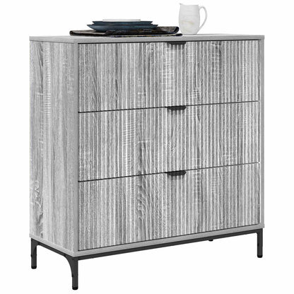 Sideboard Sonoma-Grau 79,5 x 33 x 82 cm Holzwerkstoff