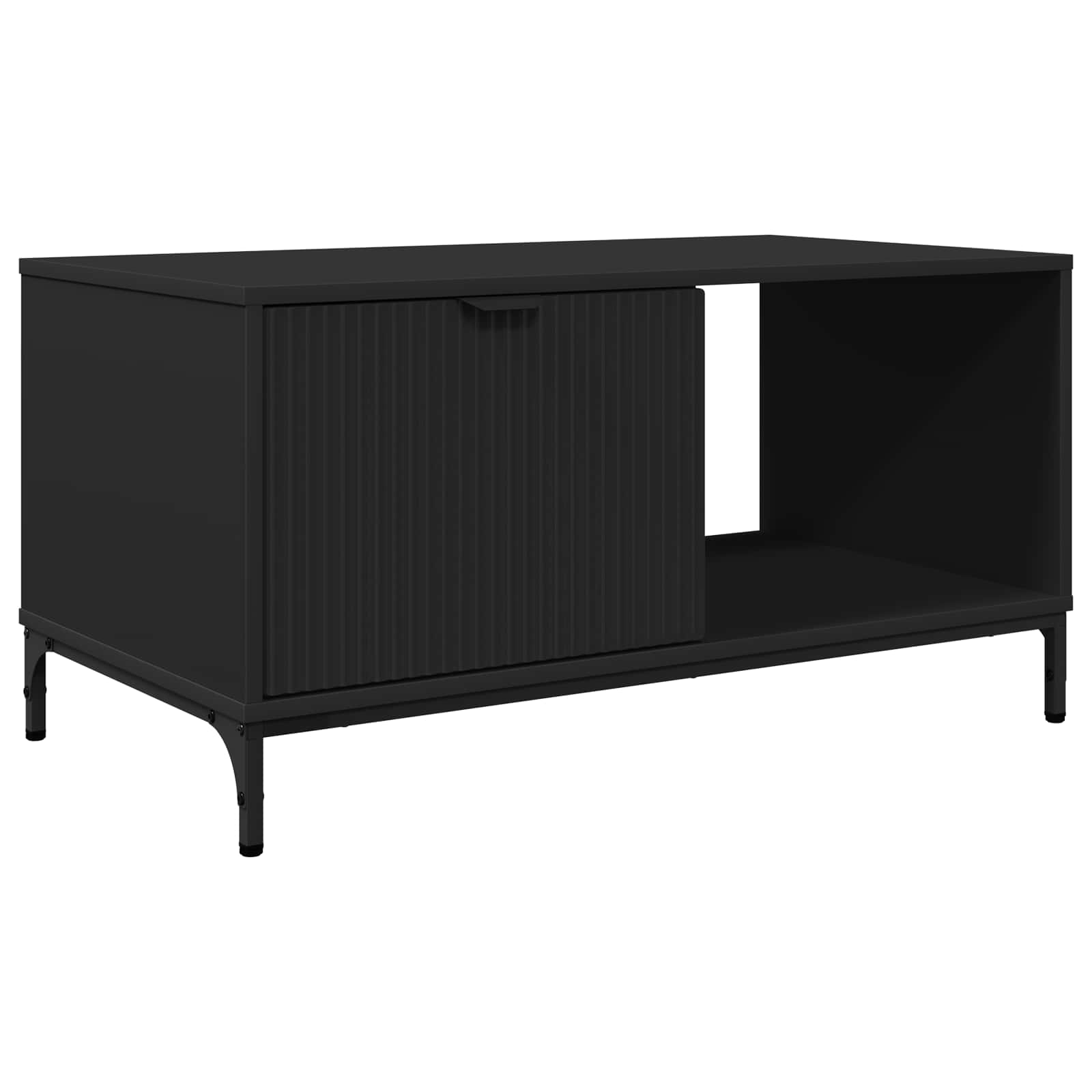 Couchtisch Schwarz Eichen-Optik 90 x 49 x 46 cm Holzwerkstoff