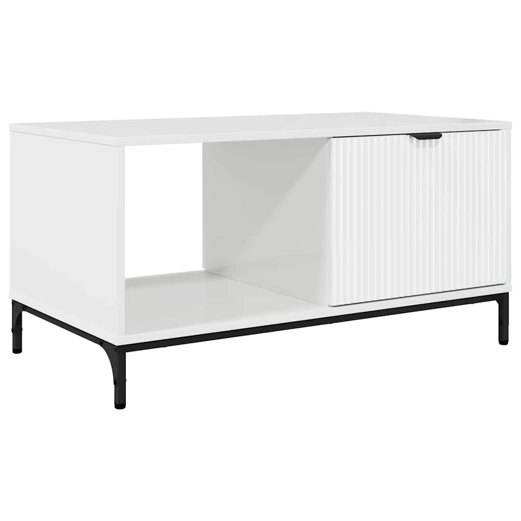 Couchtisch Hochglanz Weiß 90 x 49 x 46 cm Holzwerkstoff