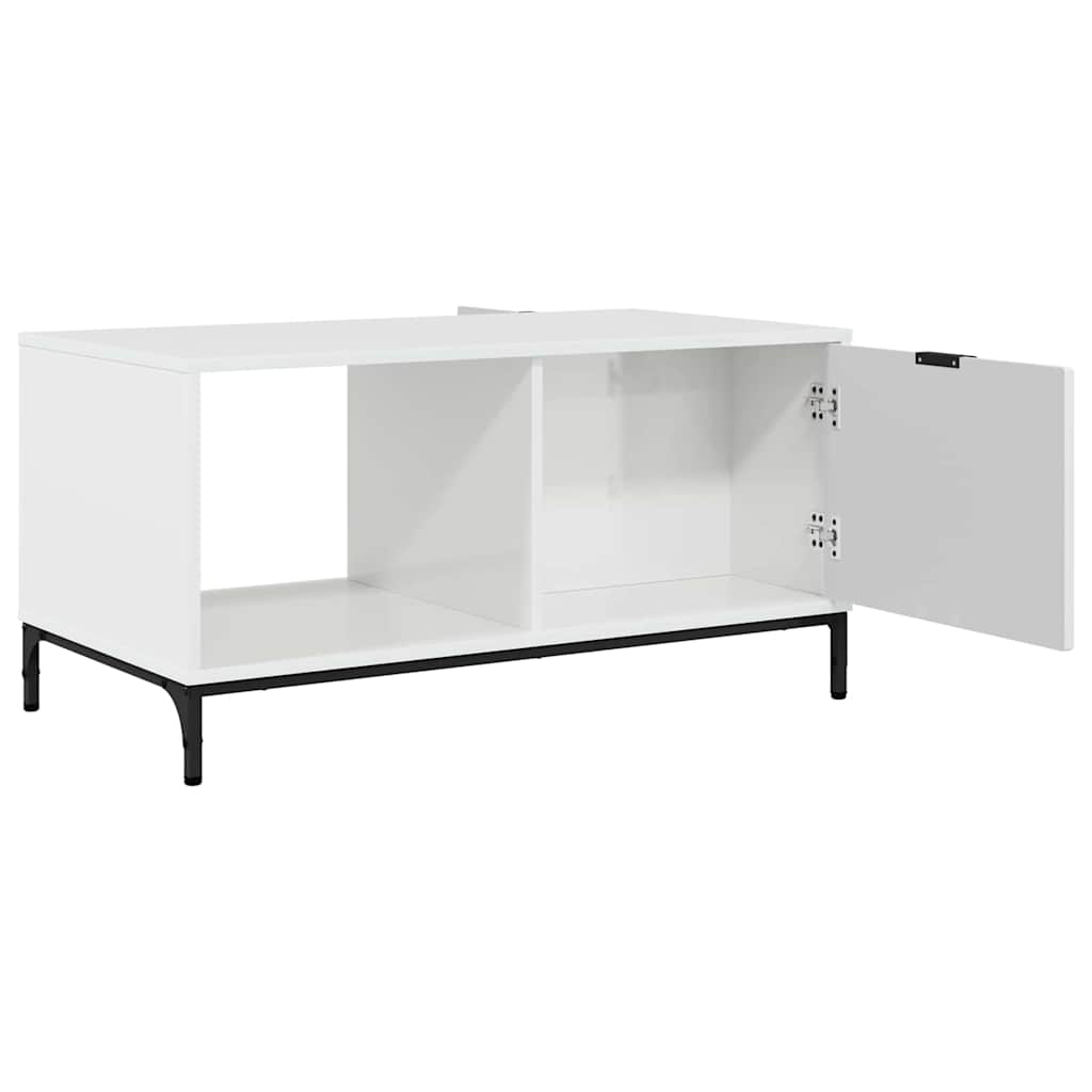 Couchtisch Hochglanz Weiß 90 x 49 x 46 cm Holzwerkstoff