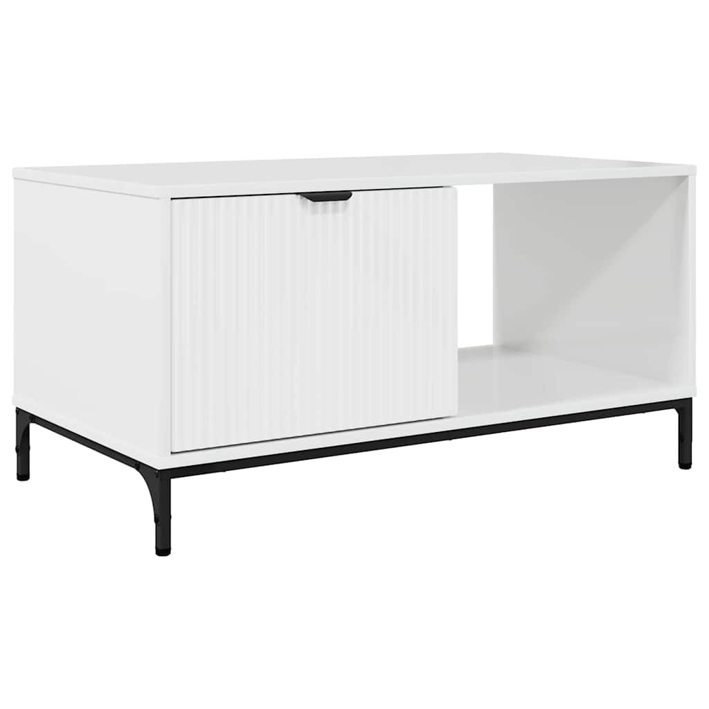Couchtisch Hochglanz Weiß 90 x 49 x 46 cm Holzwerkstoff