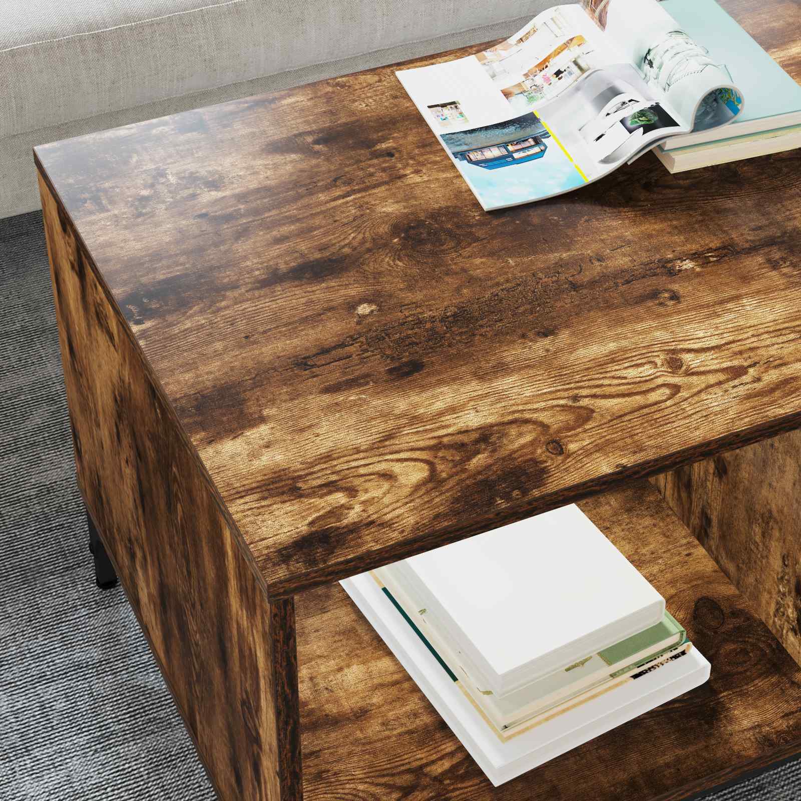 Couchtisch Räuchereiche 90 x 49 x 46 cm Holzwerkstoff