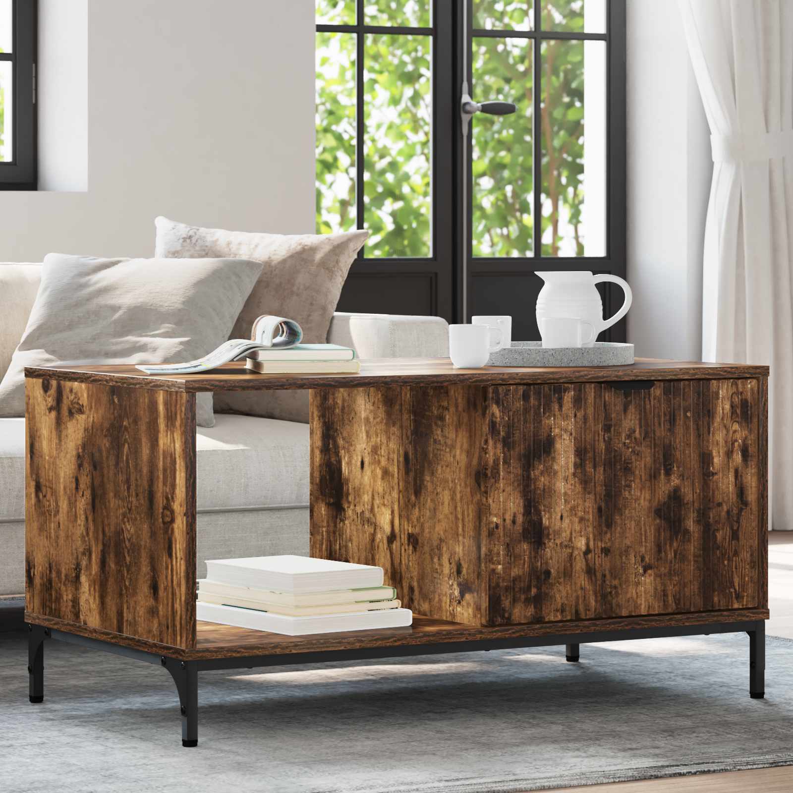 Couchtisch Räuchereiche 90 x 49 x 46 cm Holzwerkstoff