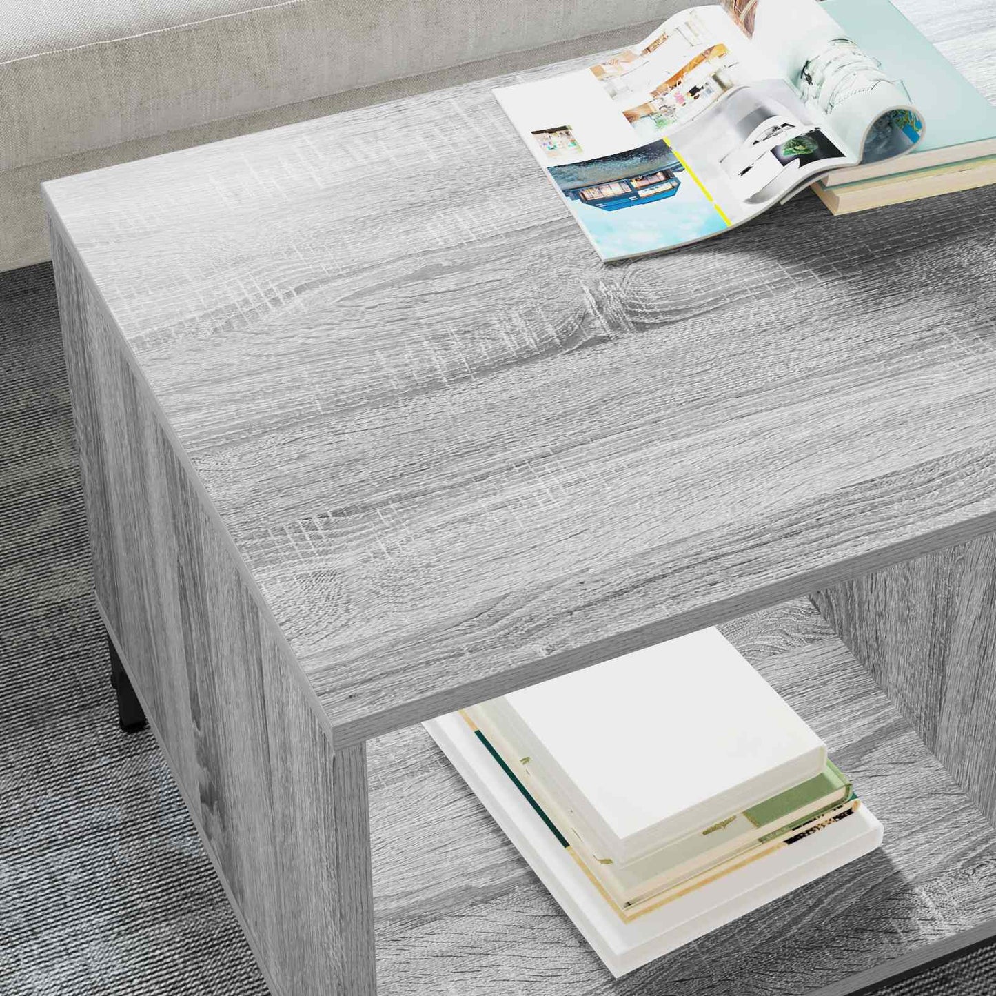 Couchtisch Sonoma-Grau 90 x 49 x 46 cm Holzwerkstoff