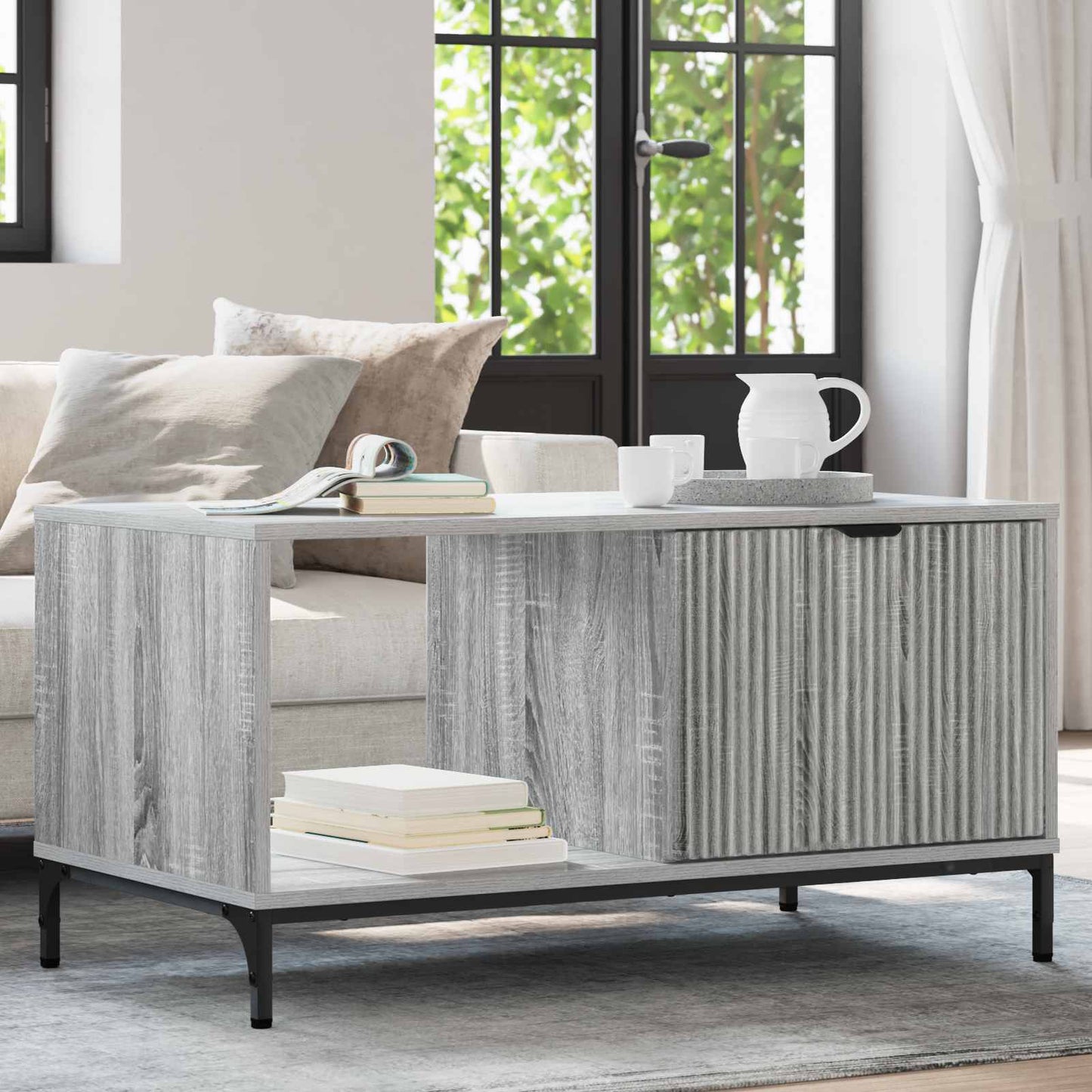Couchtisch Sonoma-Grau 90 x 49 x 46 cm Holzwerkstoff