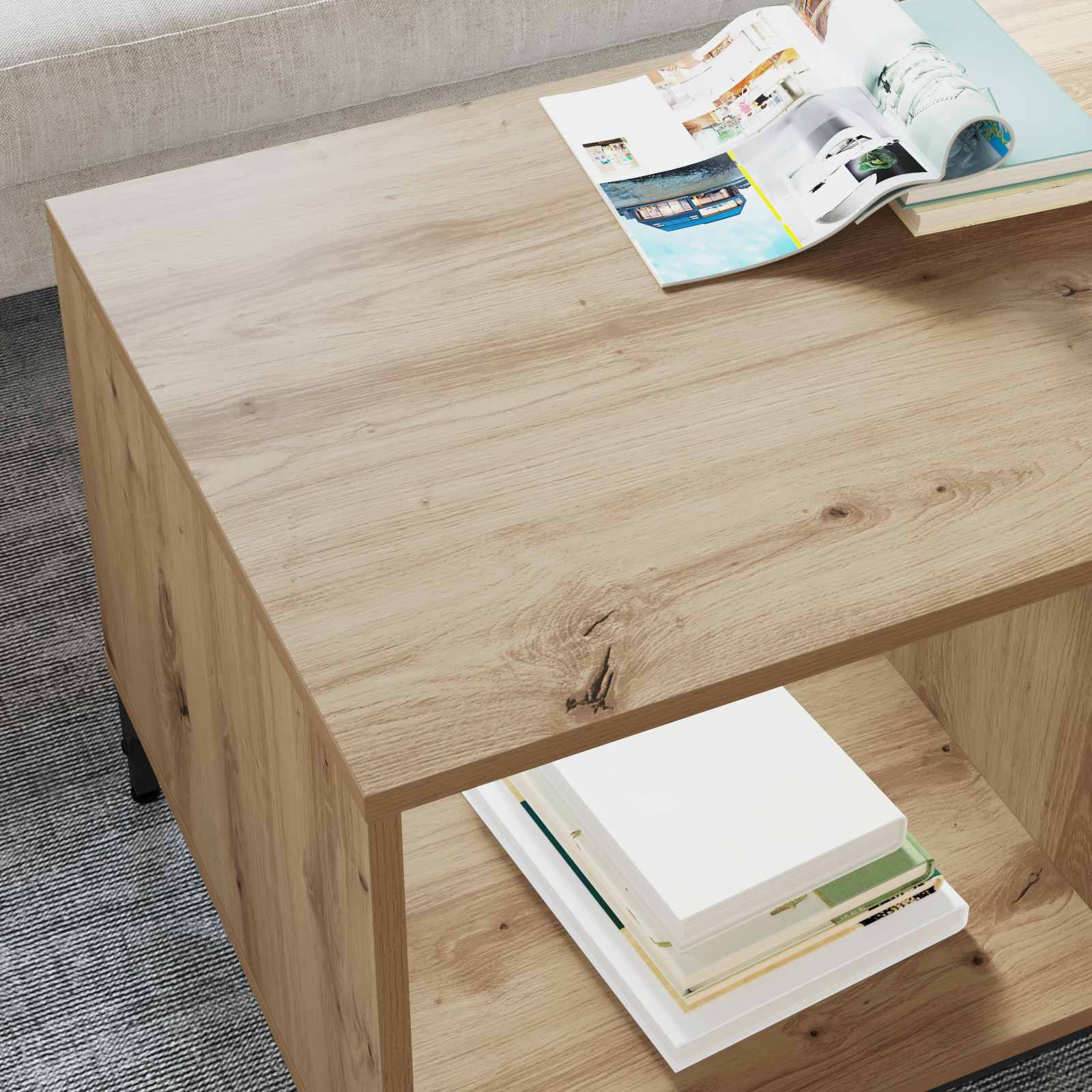 Couchtisch Artisan-Eiche 90 x 49 x 46 cm Holzwerkstoff