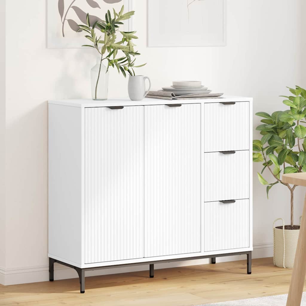 Sideboard Weiß 89,5 x 33 x 82 cm Holzwerkstoff