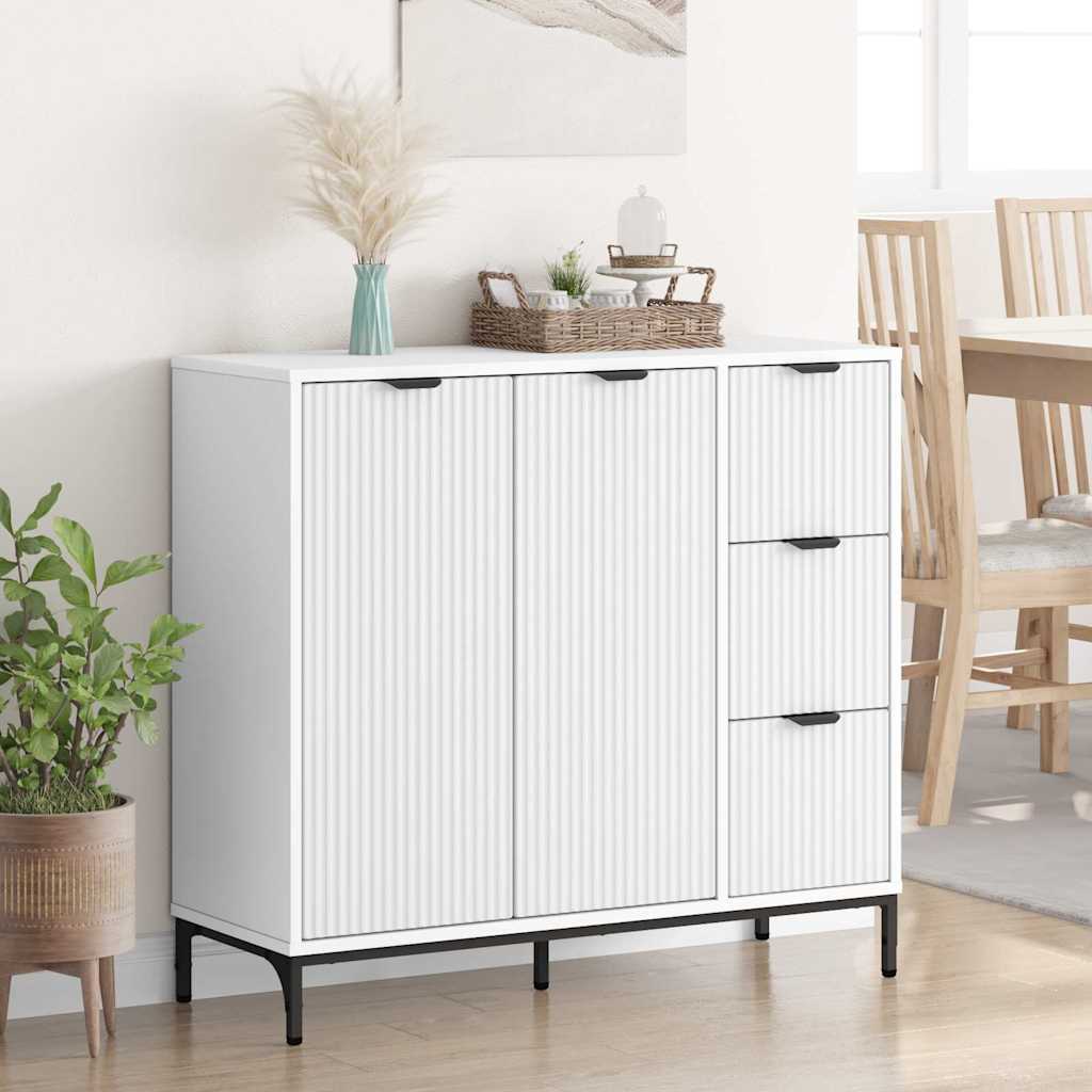 Sideboard Weiß 89,5 x 33 x 82 cm Holzwerkstoff