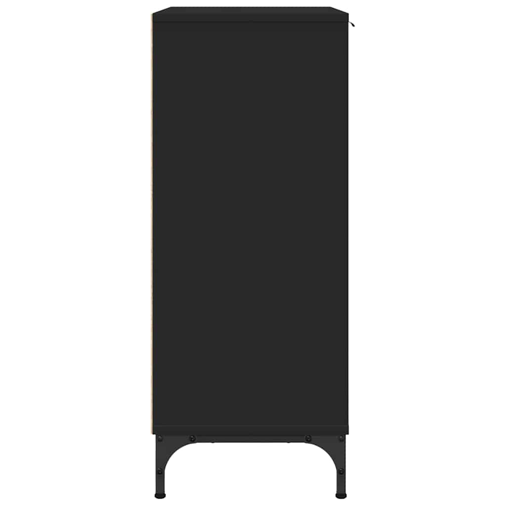 Sideboard Schwarz 89,5 x 33 x 82 cm Holzwerkstoff