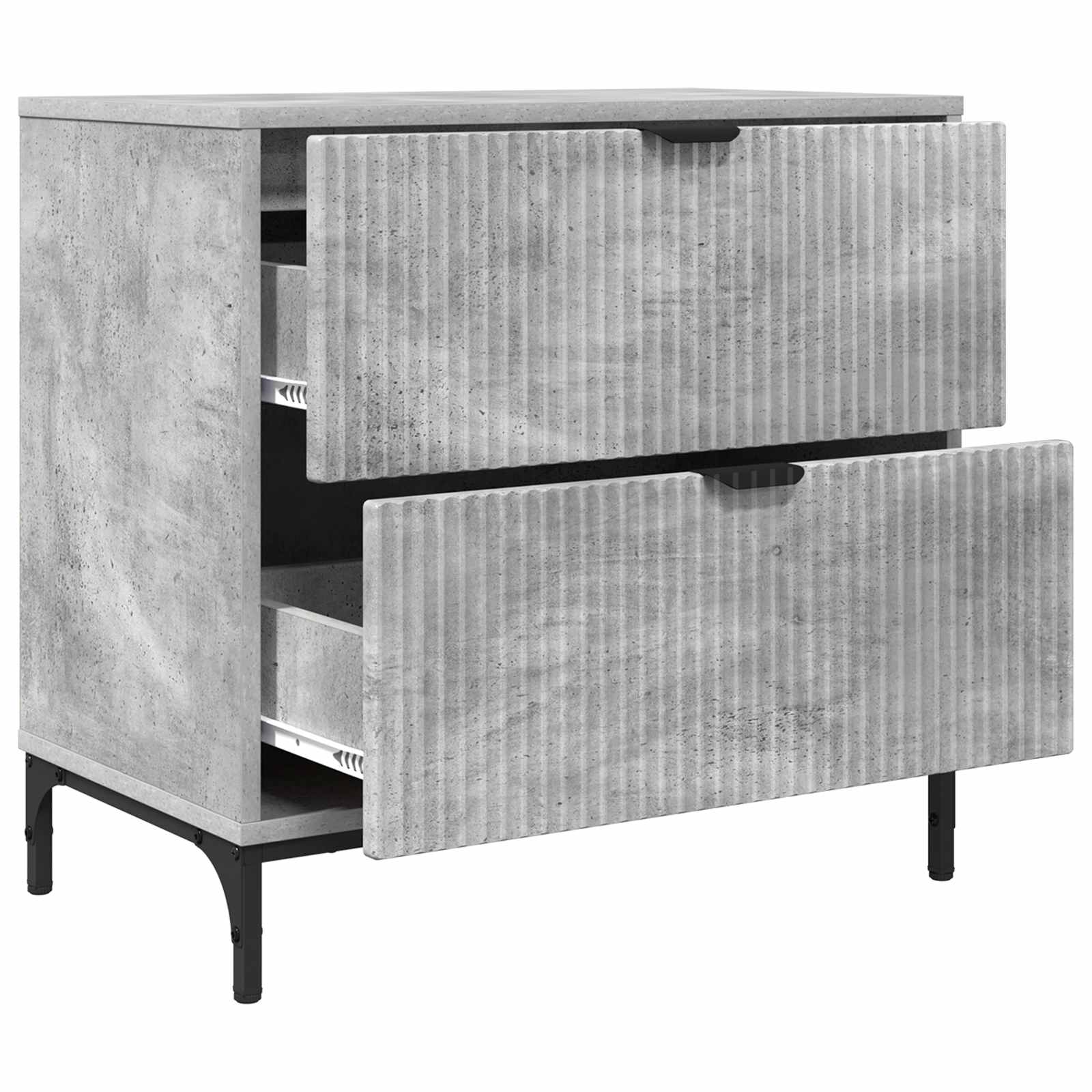 Nachttisch Betongrau 63,5 x 36 x 61 cm Holzwerkstoff