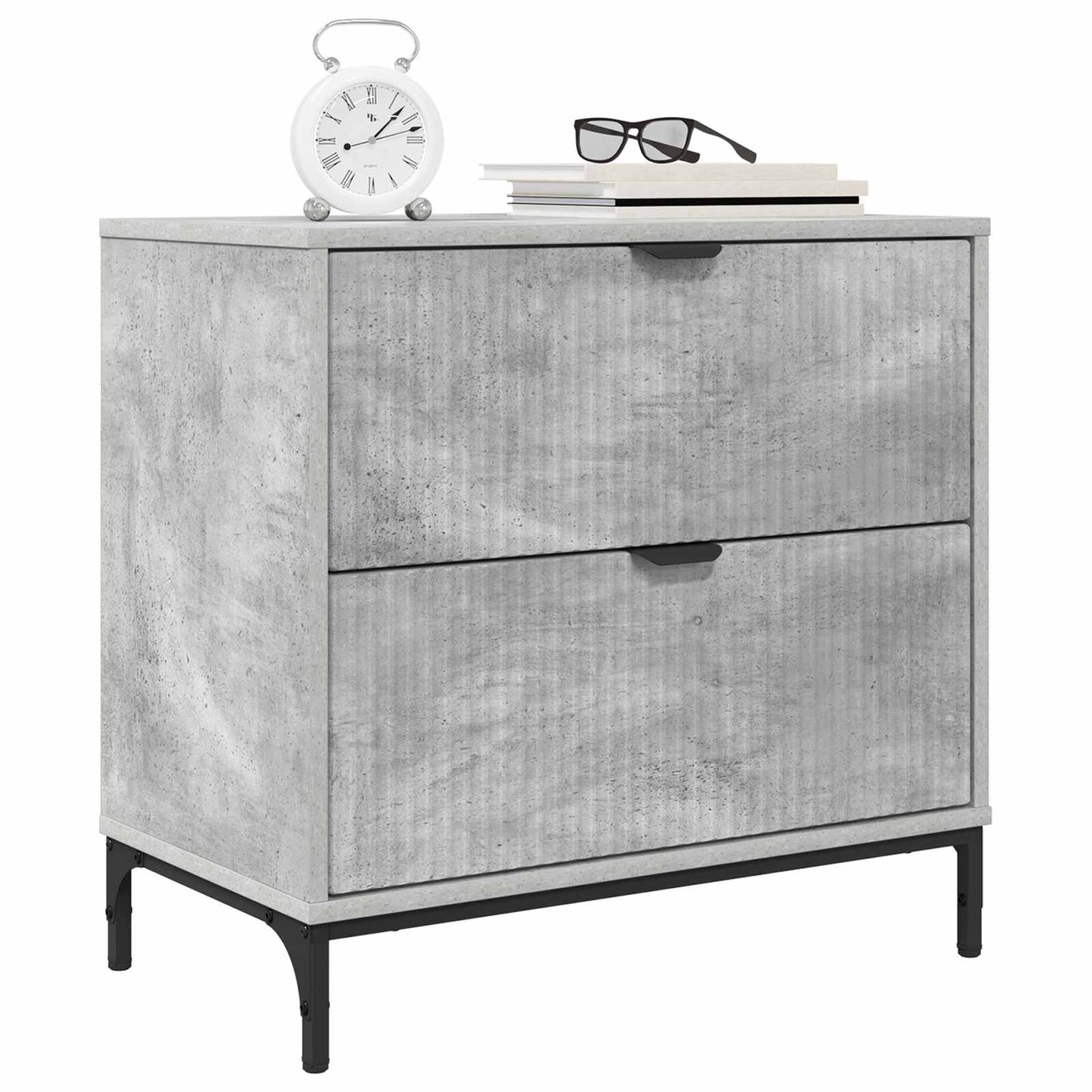 Nachttisch Betongrau 63,5 x 36 x 61 cm Holzwerkstoff