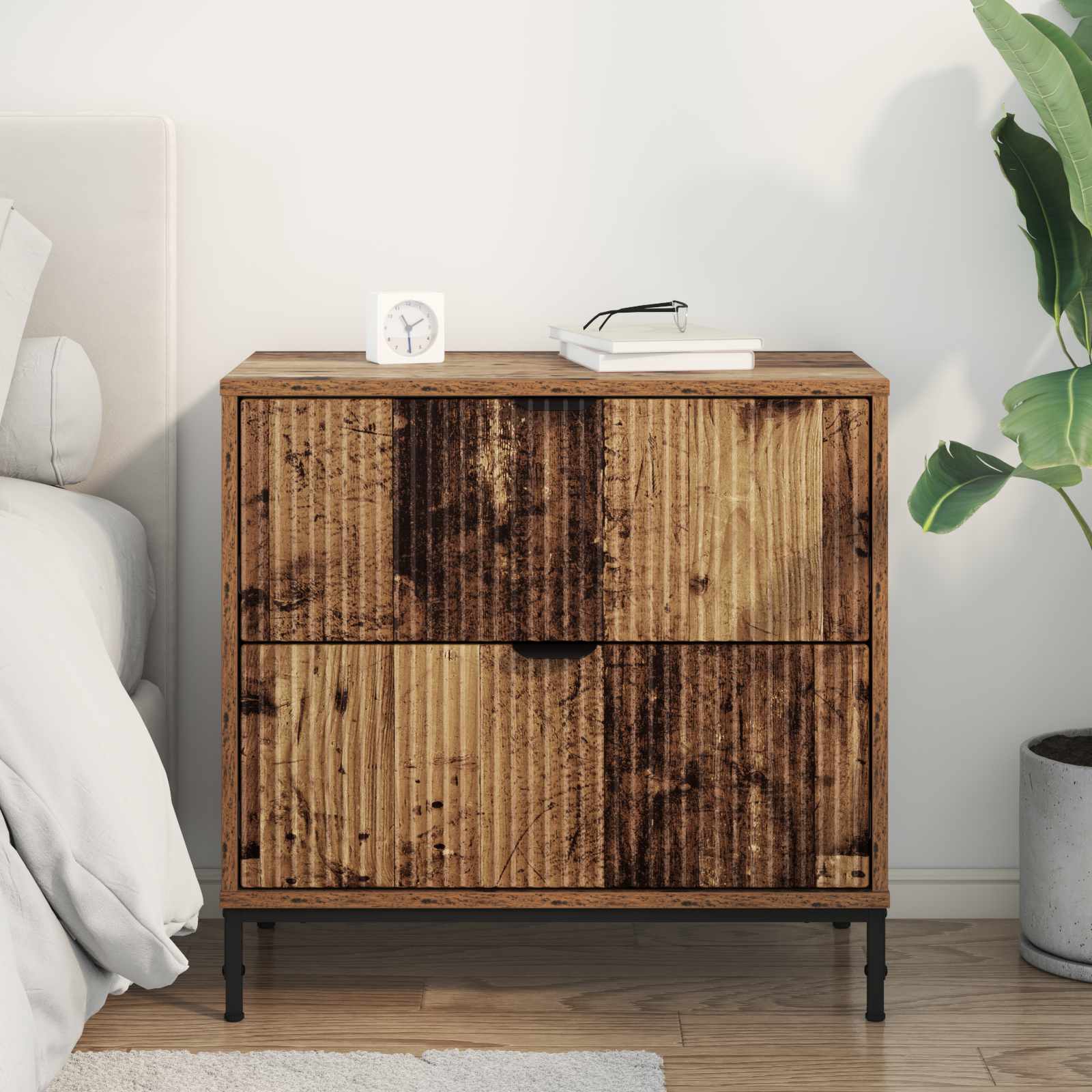 Nachttisch Altholz 63,5 x 36 x 61 cm Holzwerkstoff