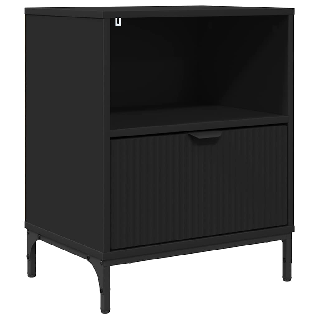 Nachttisch mit Schubladen Schwarz 49 x 36 x 61 cm Holzwerkstoff