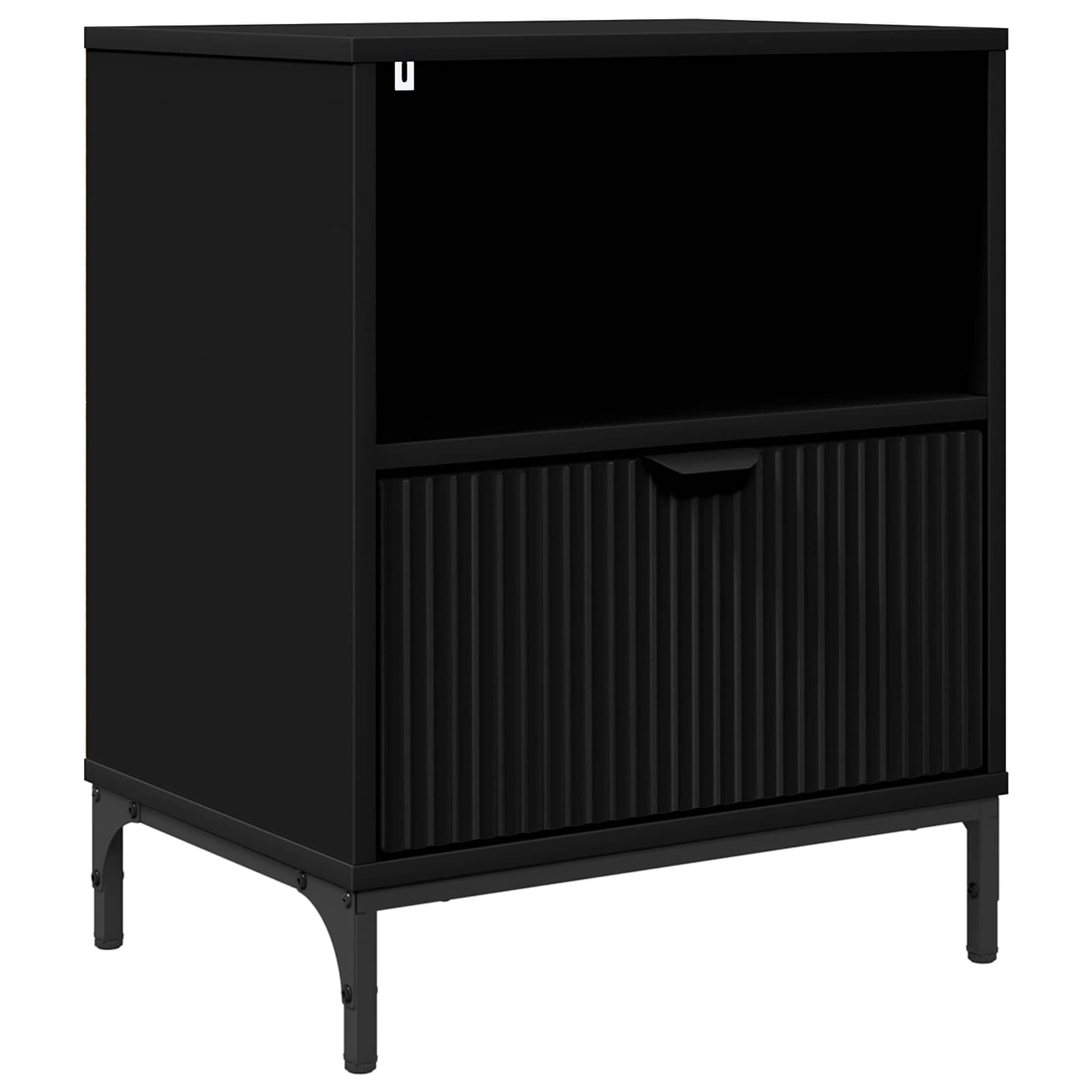 Nachttisch Schwarz 49 x 36 x 61 cm Holzwerkstoff