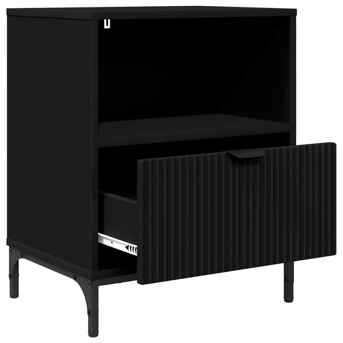 Nachttisch Schwarz 49 x 36 x 61 cm Holzwerkstoff